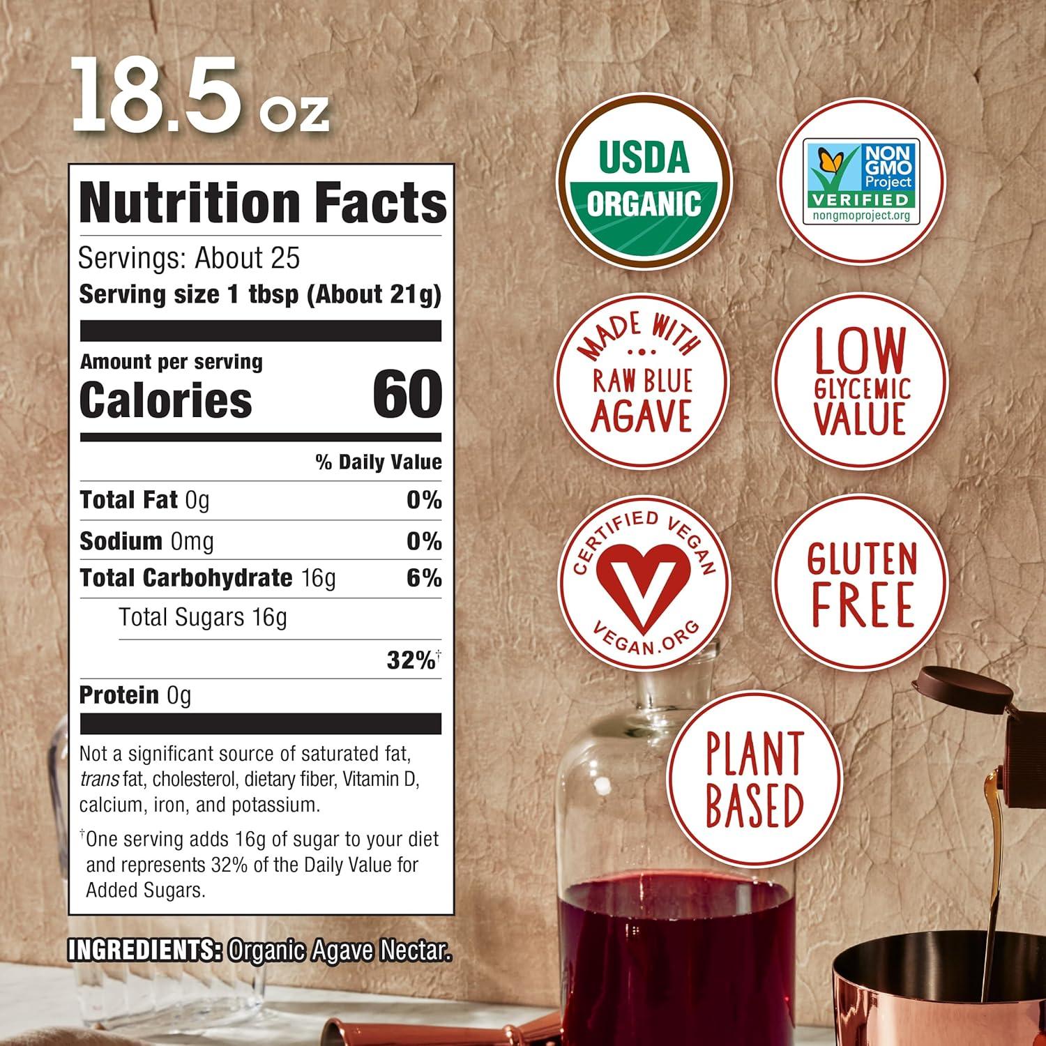 Néctar de Agave Orgánico In The Raw 548.83 ml - Bajo IG
