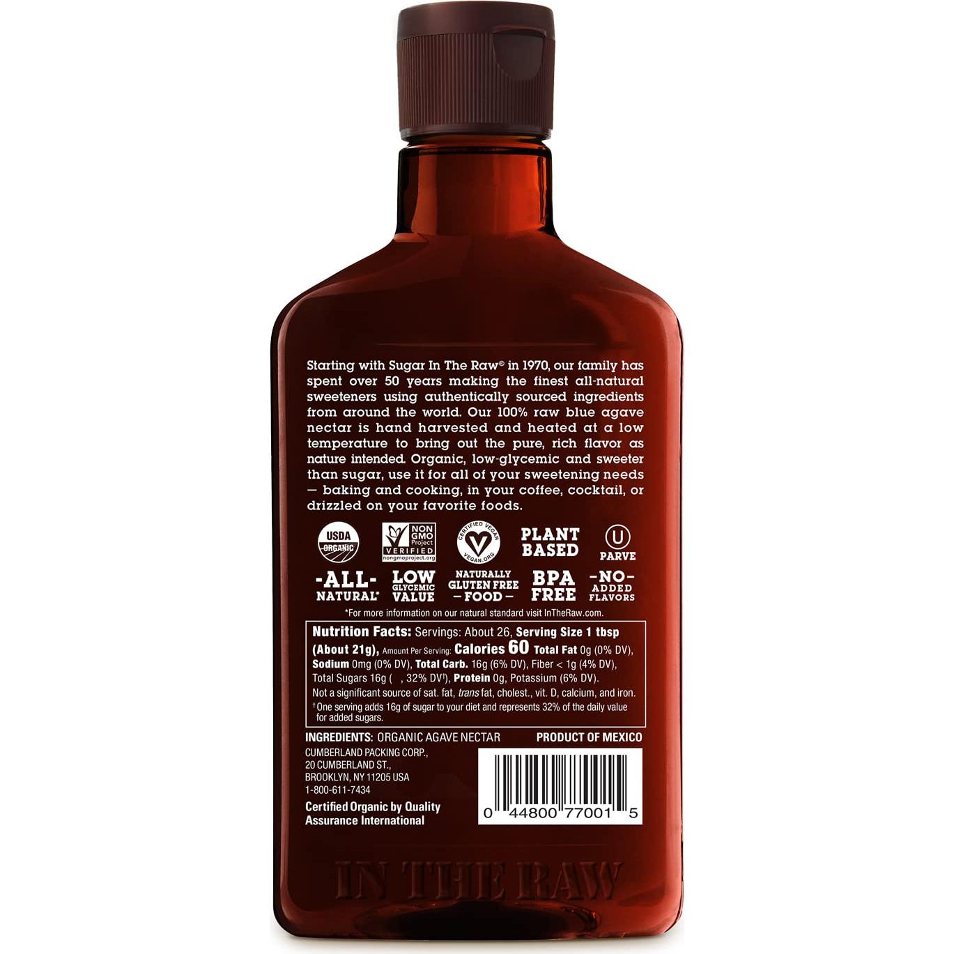 Néctar de Agave Orgánico In The Raw 548.83 ml - Bajo IG