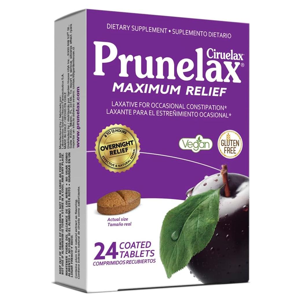 Prunelax Máximo Alivio Laxante Vegano 24 Tabletas con Senna