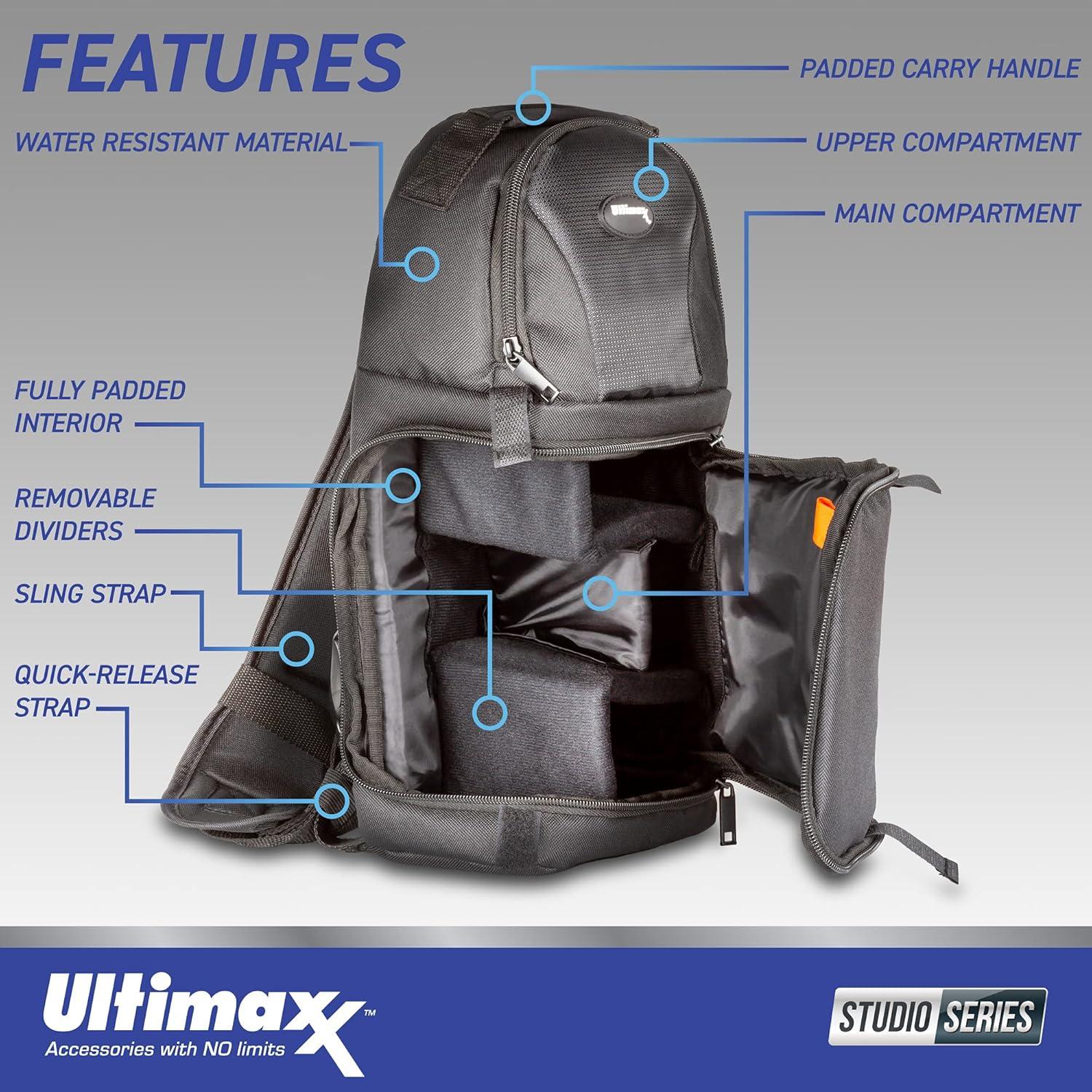 Ultimaxx Deluxe Bundle + Nikon Z30 Mirrorless Camera with 16-50mm & 50-250mm Lenses + SanDisk 64GB Extreme SDXC, Universal Speedlite, 60” Tripod, 2x Batteries, Sling Backpack & Much More (33pc Bundle)