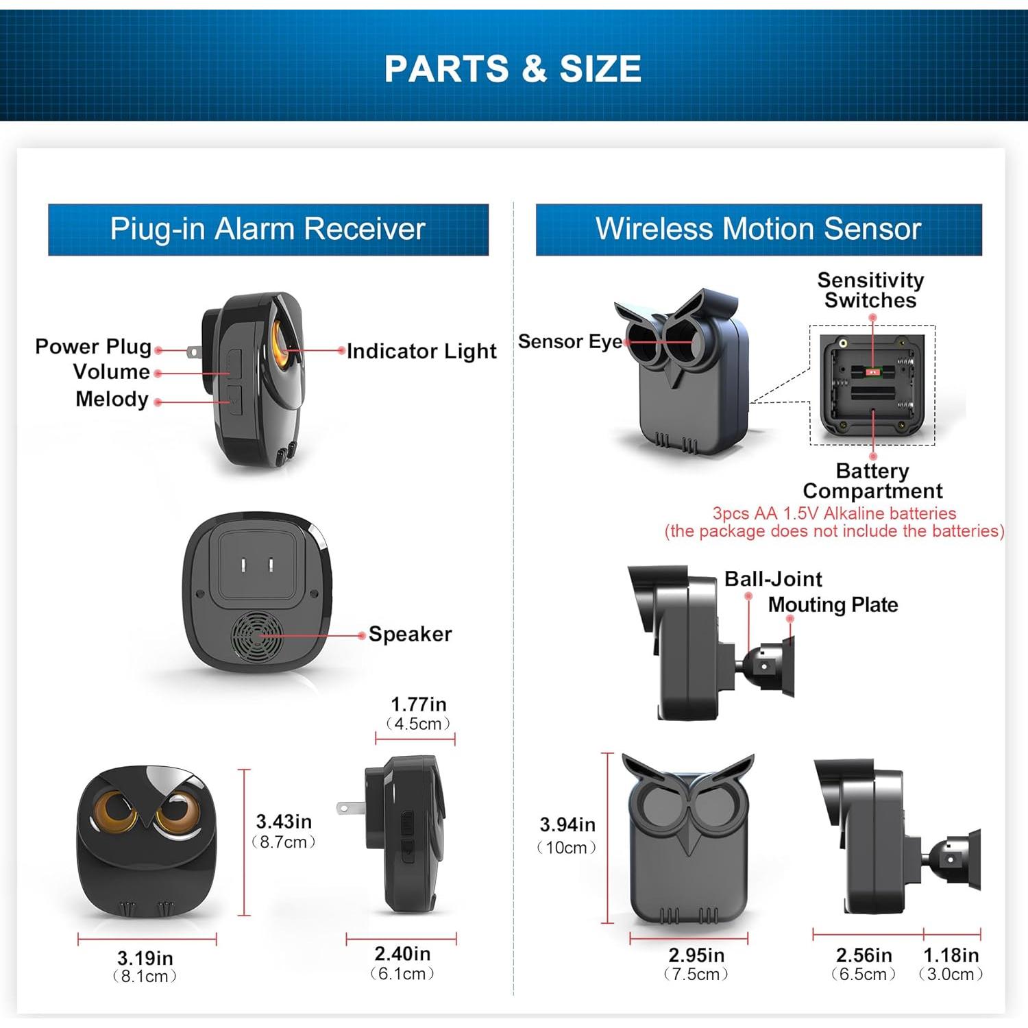 Alarma Inalámbrica HTZSAFE con 3 Sensores y Receptor