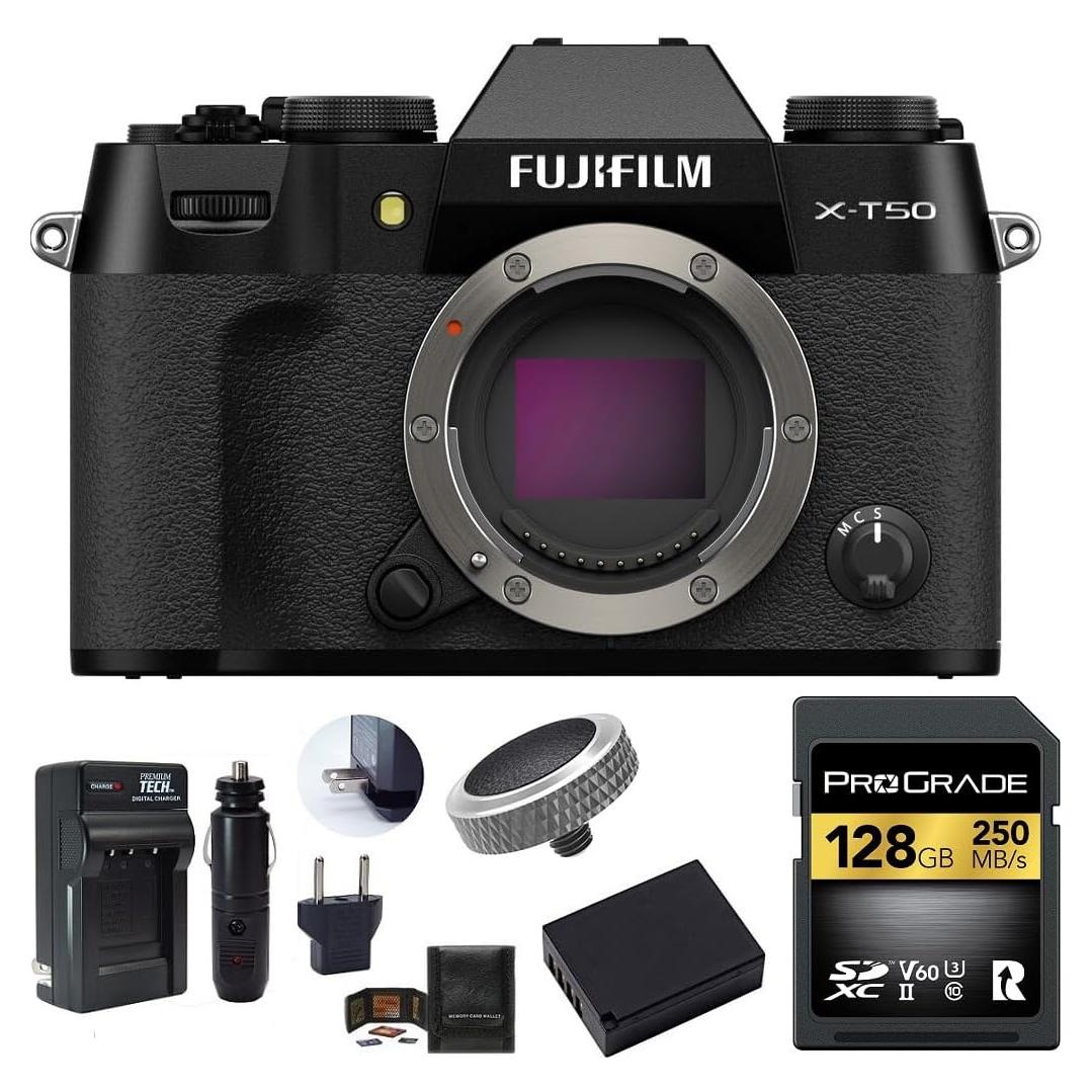 Cámara sin espejo Fujifilm X-T50 + 128GB + Batería Repuesto