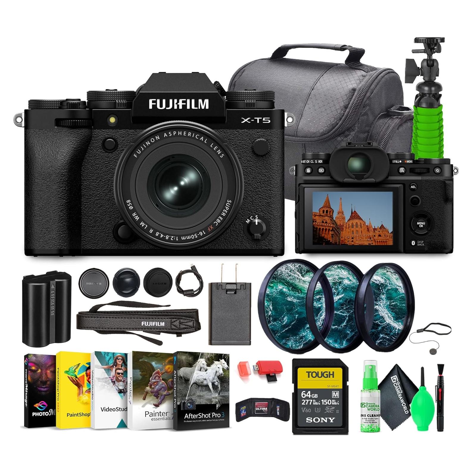 Cámara Mirrorless Fujifilm X-T5 con Lente 16-50mm y Accesorios