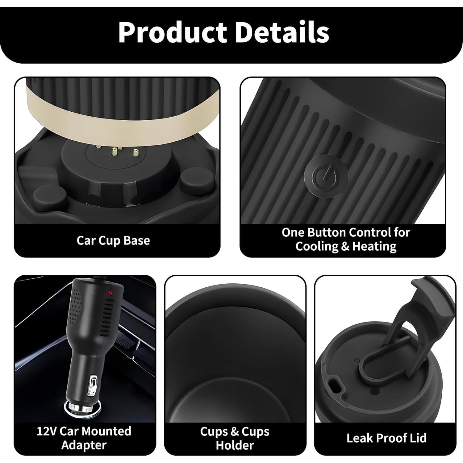 Taza inteligente 12V Yesinaly 2 en 1 para auto