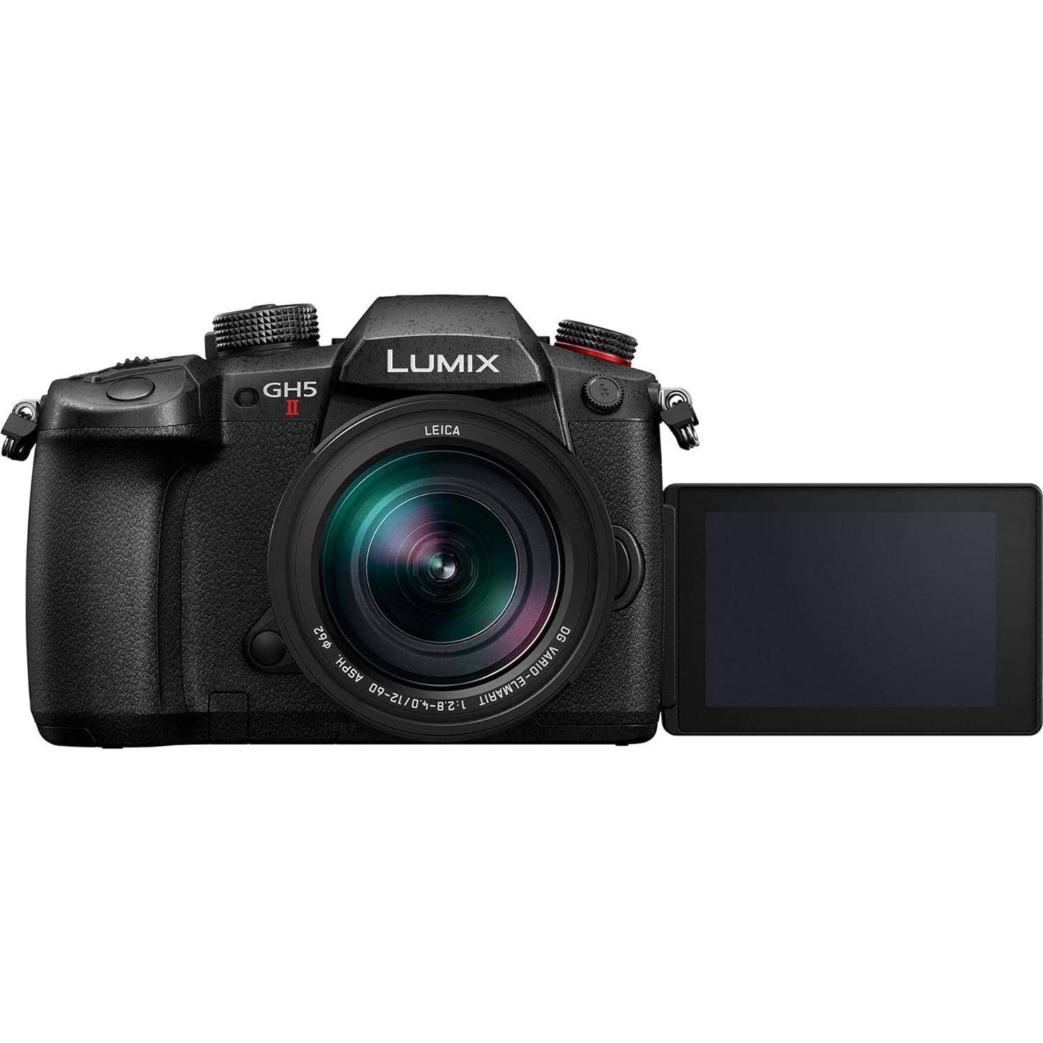 LUMIX GH5M2, 20.3MP Mirrorless Micro Four Thirds Camera with Live Streaming, 4K 4:2:2 10-Bit Video, 5-Axis Image Stabilizer, 12-60mm F2.8-4.0 Leica Lens DC-GH5M2LK