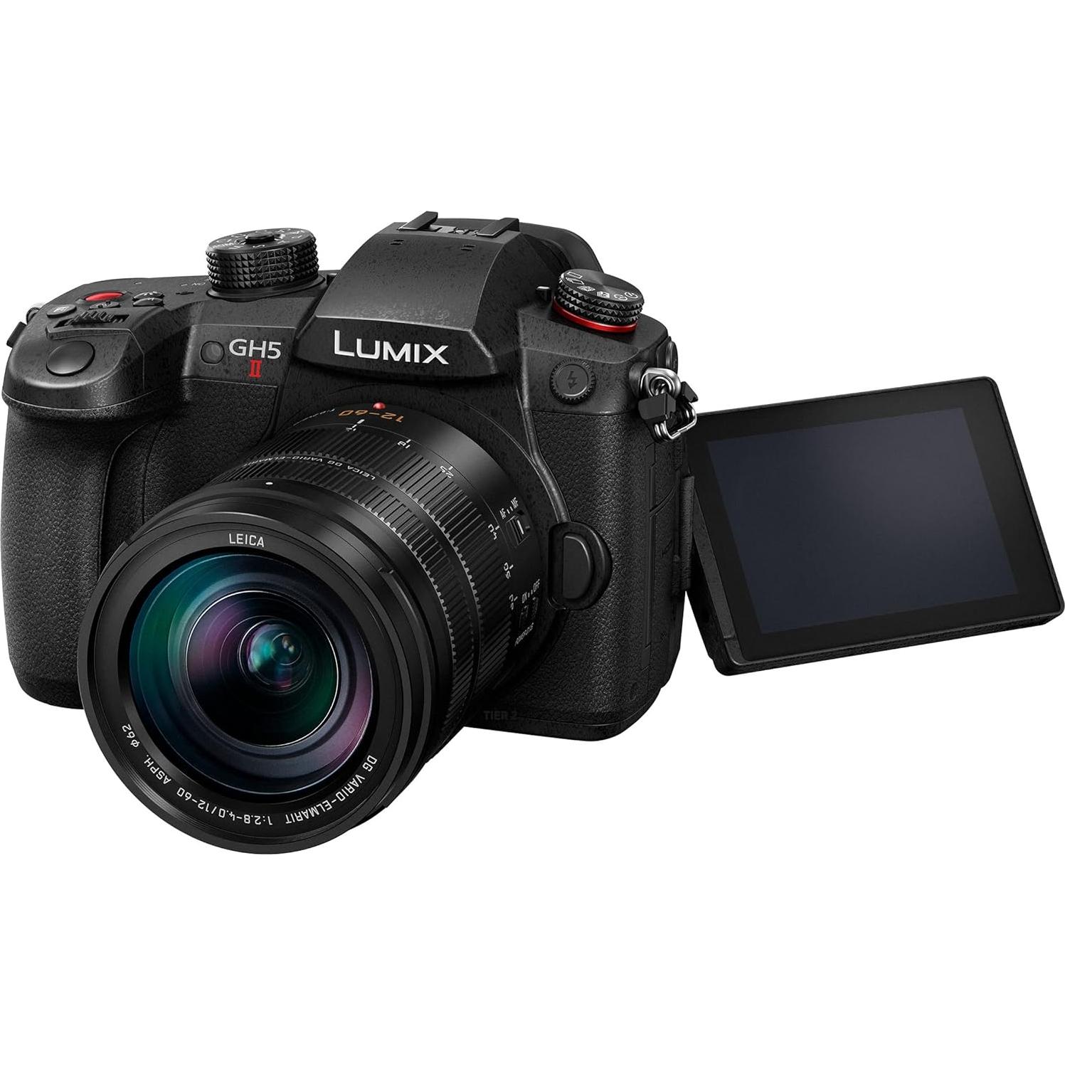 LUMIX GH5M2, 20.3MP Mirrorless Micro Four Thirds Camera with Live Streaming, 4K 4:2:2 10-Bit Video, 5-Axis Image Stabilizer, 12-60mm F2.8-4.0 Leica Lens DC-GH5M2LK