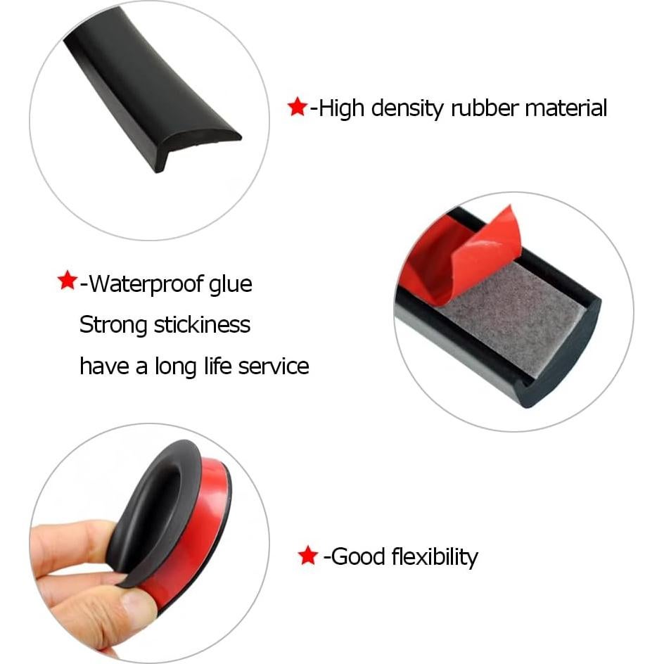 Kit de Moldura de Borde de Puerta Tintvent 7.92m Negro PVC