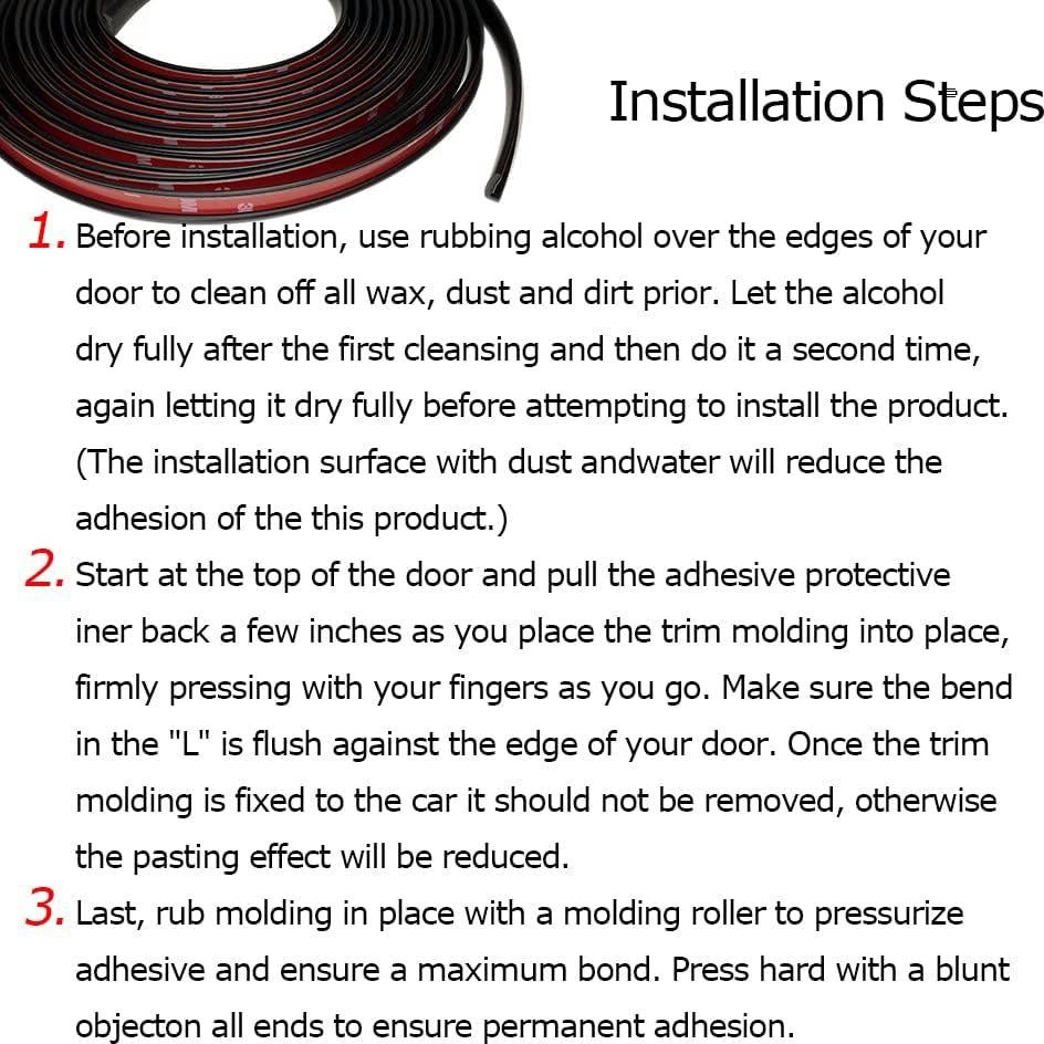 Kit de Moldura de Borde de Puerta Tintvent 7.92m Negro PVC