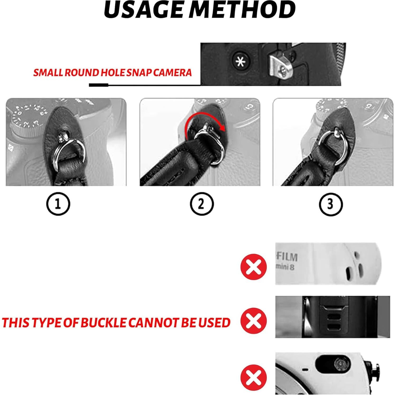 Correa para cámara AQAREA 104 cm negra, soporte 20.41 kg
