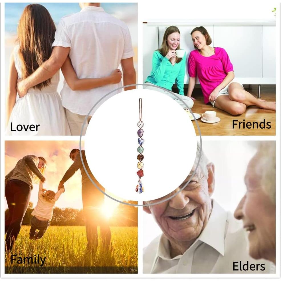 Adorno de Ventana de Cristal Hecho a Mano iSTONE 7 Chakras