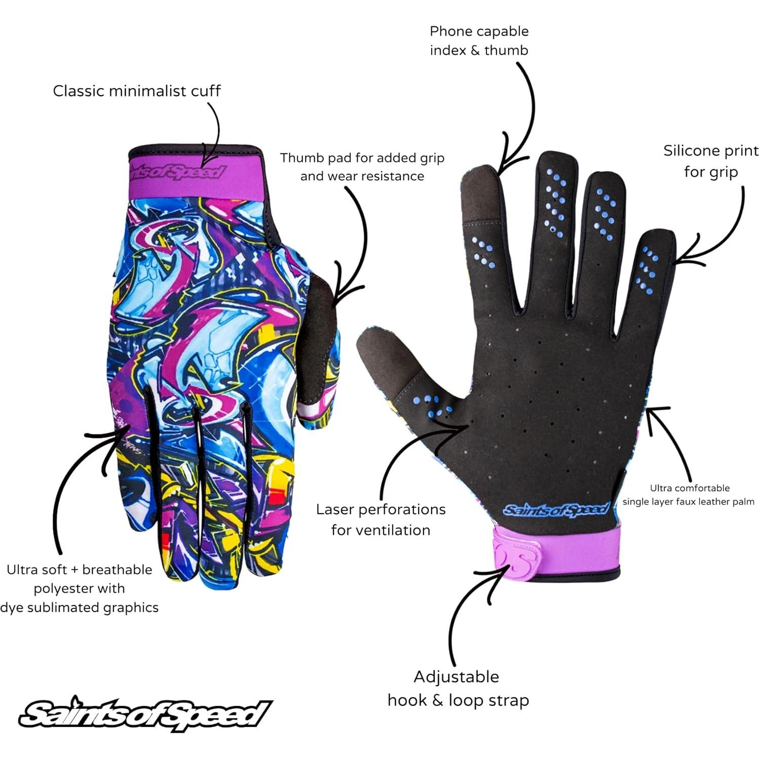 Guantes de Motocross Saints of Speed Graffiti - Pequeño