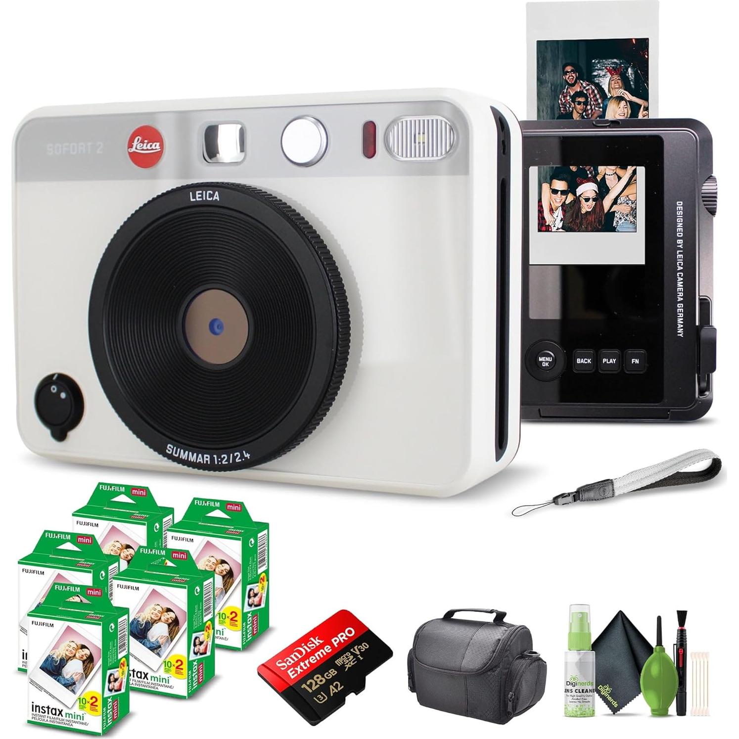 Cámara Híbrida Instantánea Leica SOFORT 2 Blanca + Accesorios