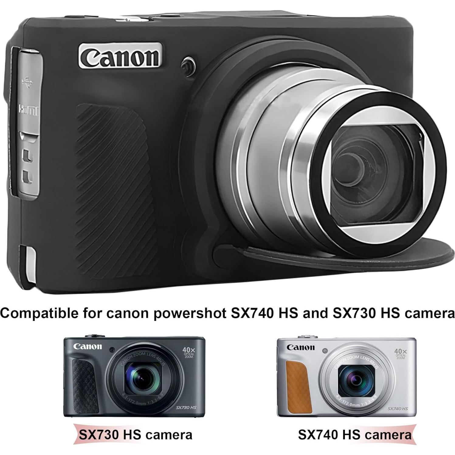 Funda de Silicona BOVKE para Cámara Canon PowerShot SX740 Negra