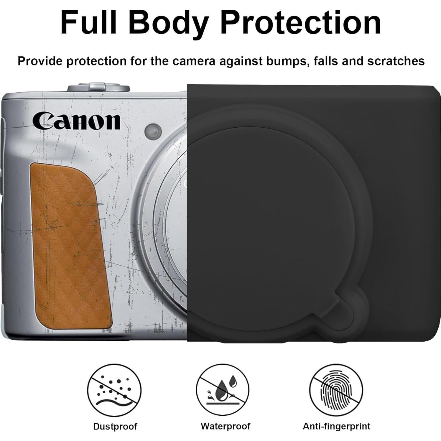 Funda de Silicona BOVKE para Cámara Canon PowerShot SX740 Negra
