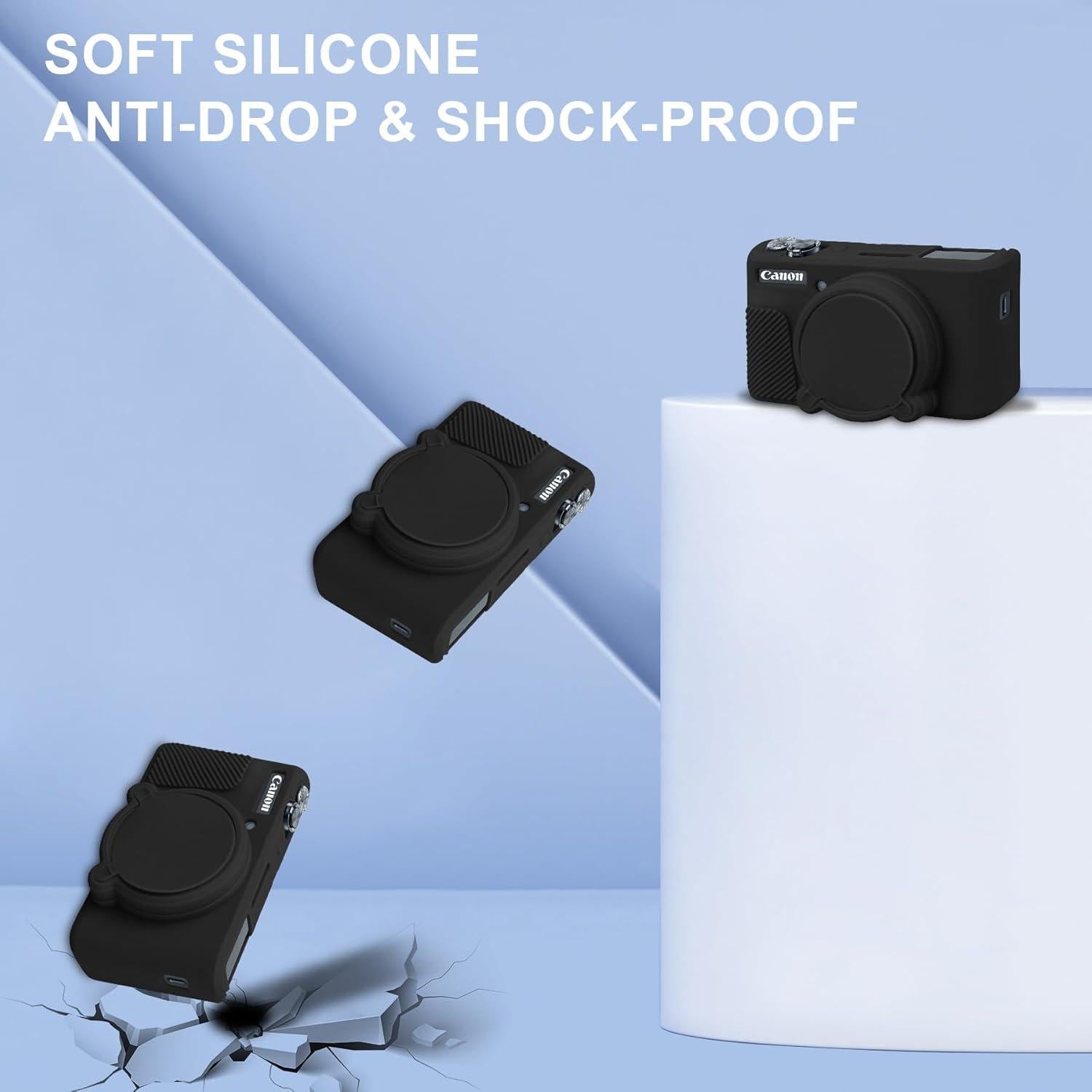 Funda de Silicona BOVKE para Cámara Canon PowerShot SX740 Negra