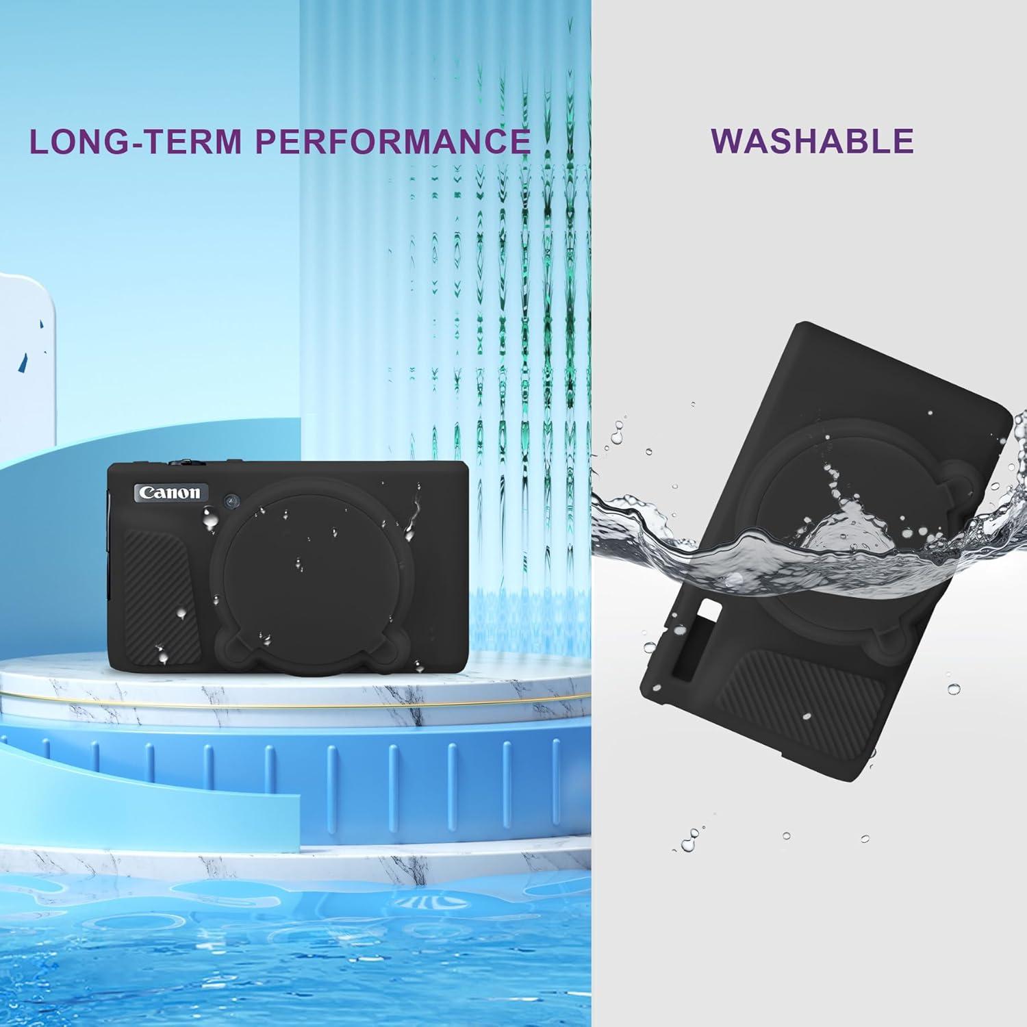 Funda de Silicona BOVKE para Cámara Canon PowerShot SX740 Negra