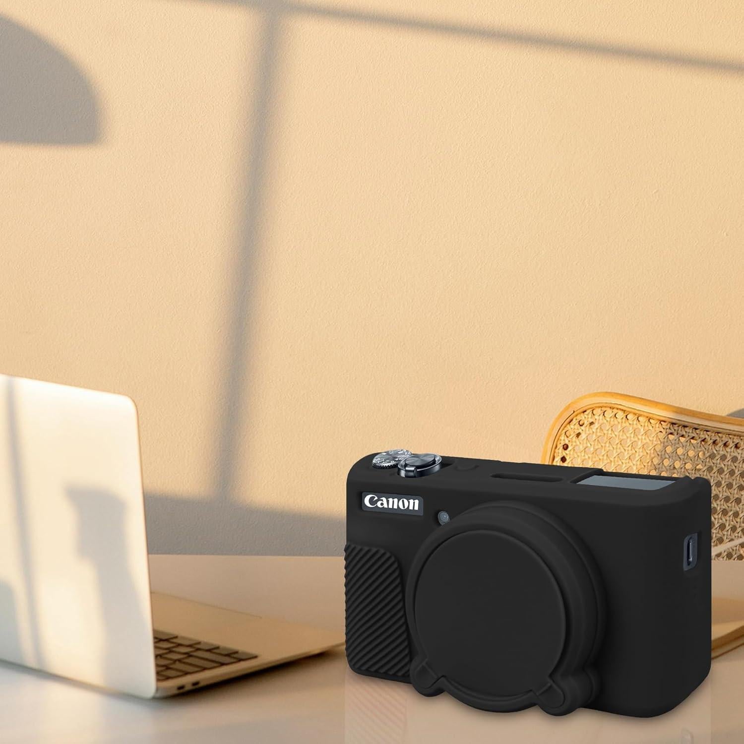 Funda de Silicona BOVKE para Cámara Canon PowerShot SX740 Negra