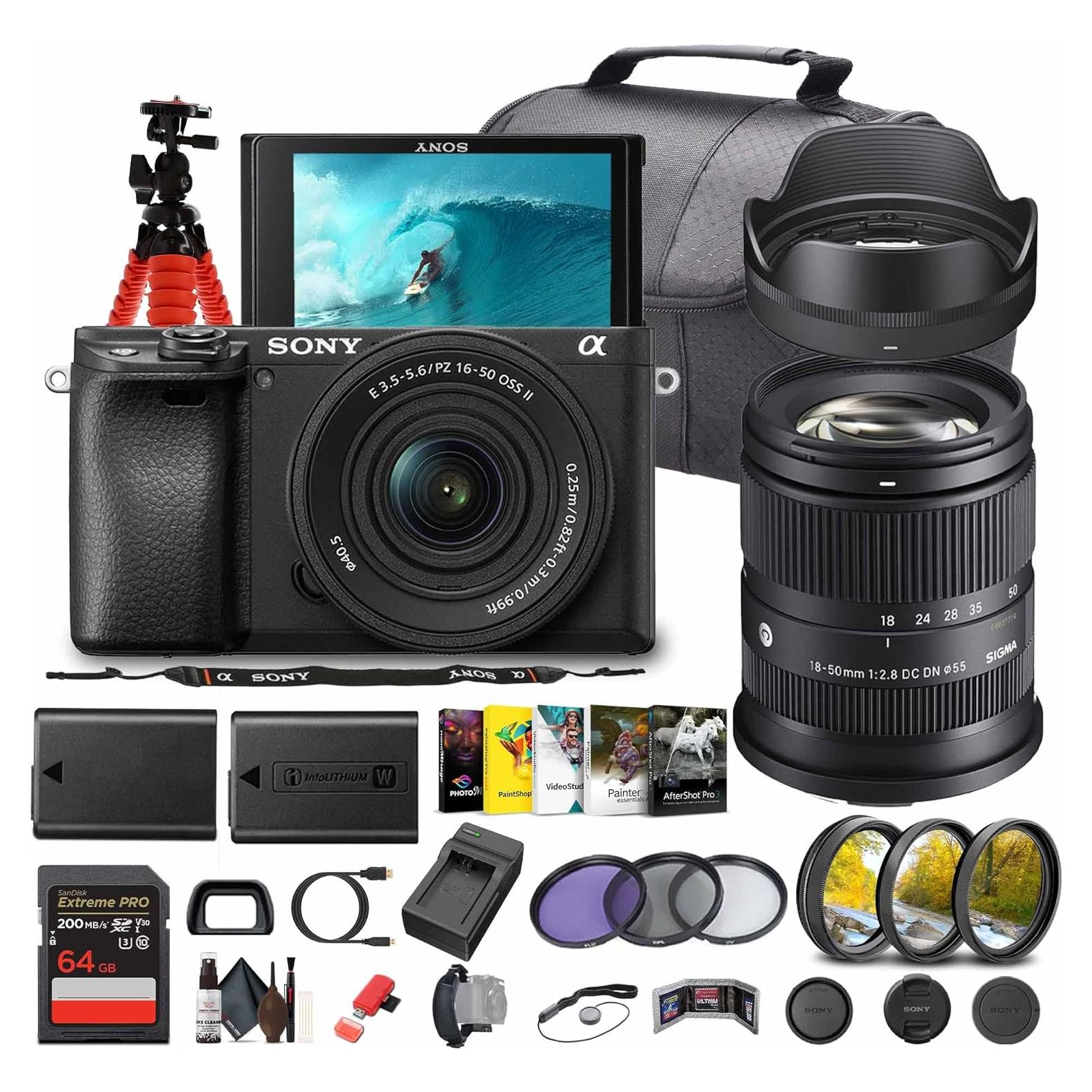 Cámara Sin Espejo Sony a6100 + Lente 16-50mm + Sigma 18-50mm