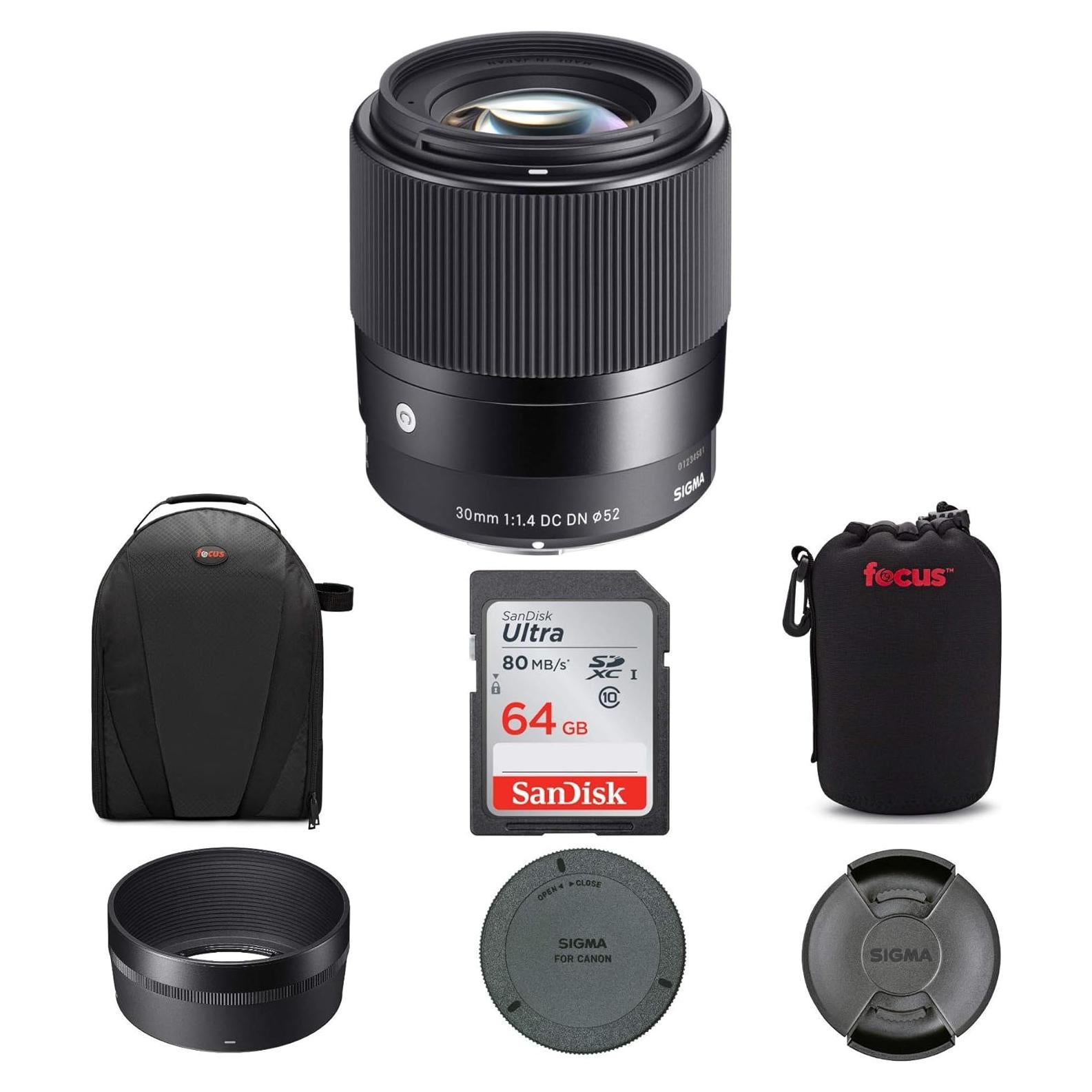 Sigma 30mm f/1.4 Lente Prime Contemporáneo Canon EF-M + Accesorios