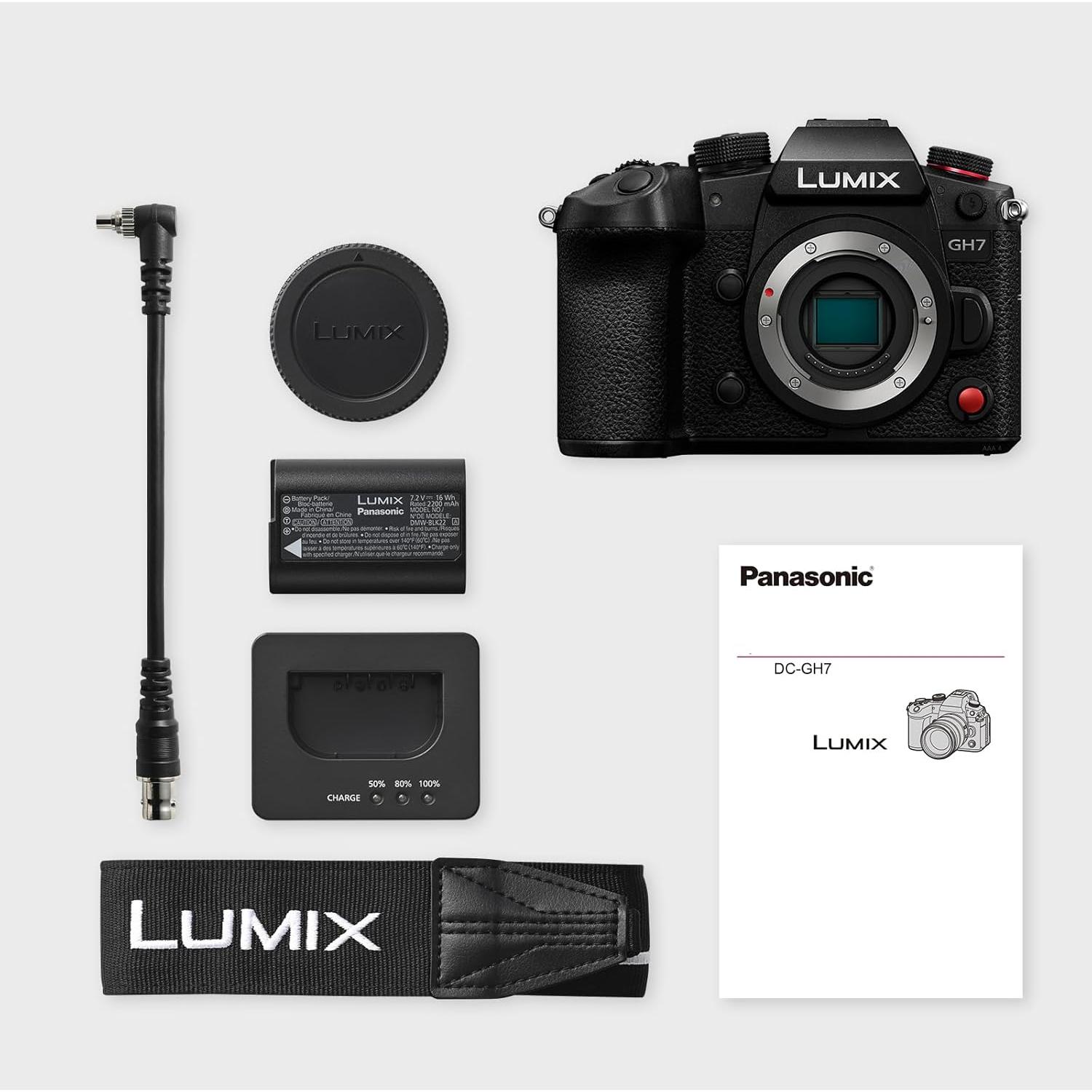 Panasonic LUMIX GH7 Mirrorless Micro Four Thirds Camera with Enhanced Video Speed and Quality, Optimized Workflows from Shooting to Post-Production, Adobe Cloud Compatible & Real-Time LUT, DC-GH7BODY