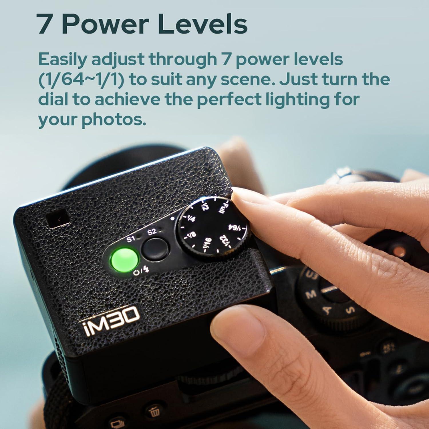 Godox iM30 Mini Flash de Cámara GN15 7 Niveles de Potencia