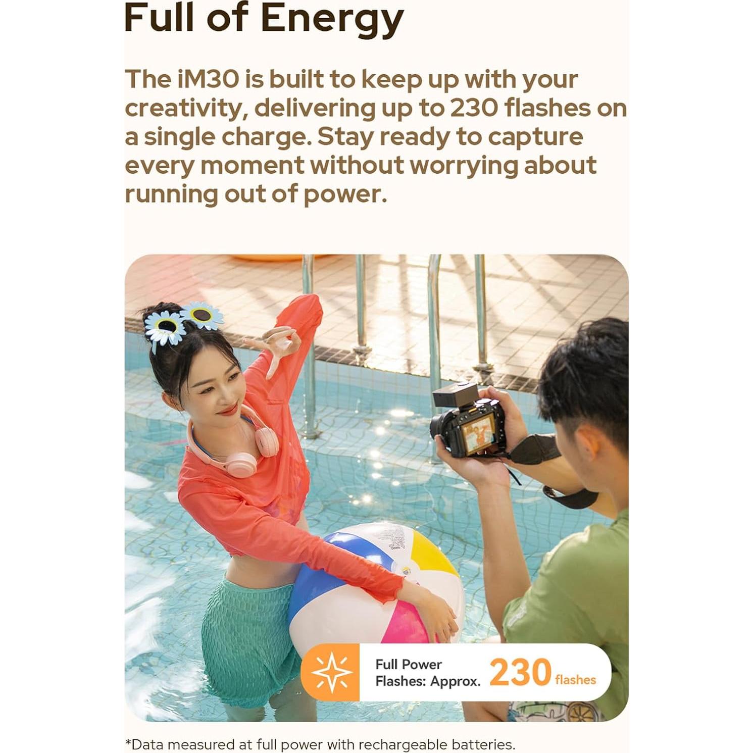 Godox iM30 Mini Flash de Cámara GN15 7 Niveles de Potencia