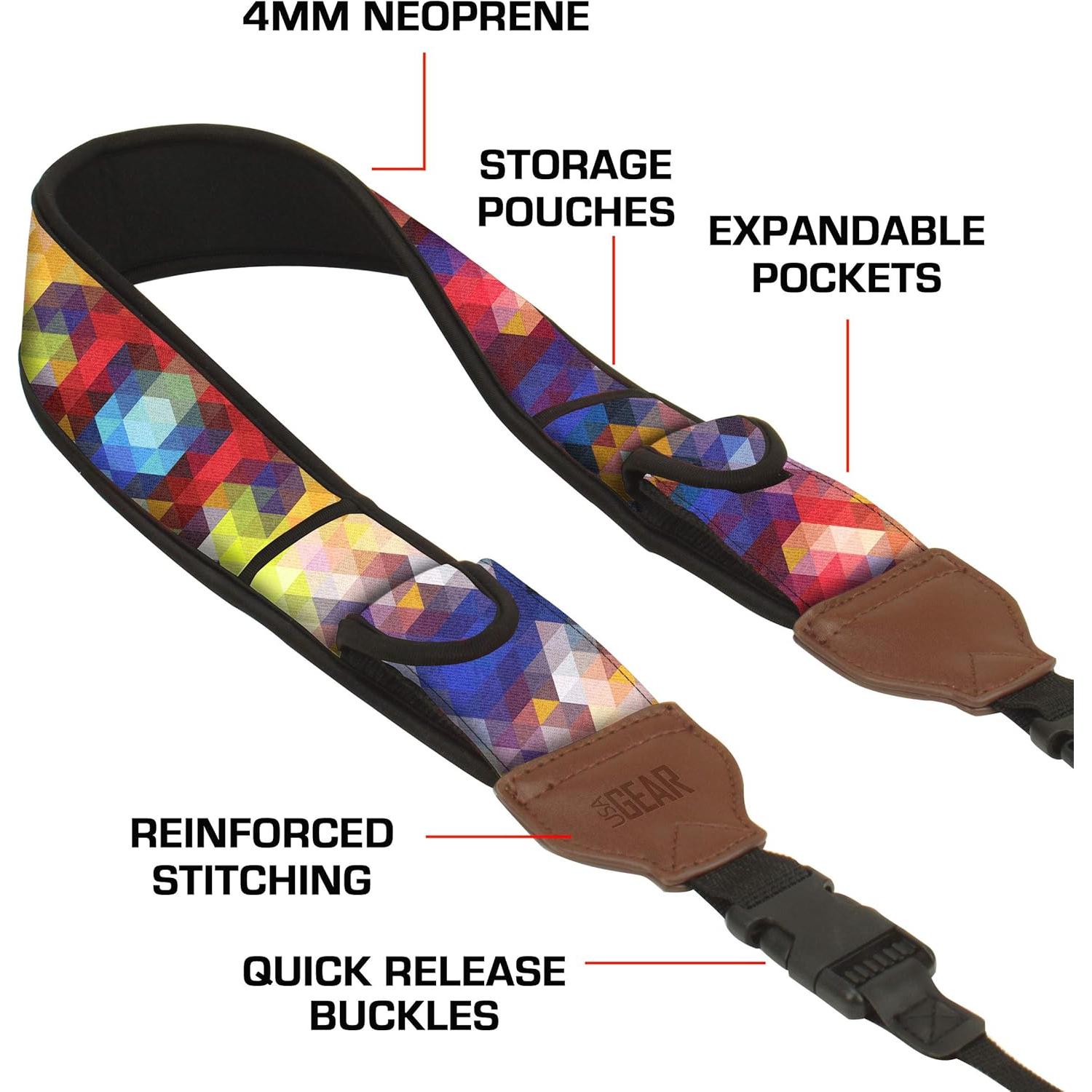 Correa de cámara USA Gear GRCMMS0100GMEW Neopreno Acolchado