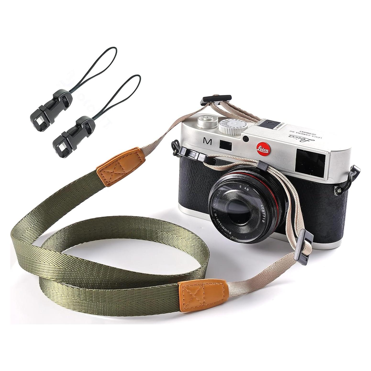 Correa de cámara Eorefo con hebillas liberación rápida Verde militar