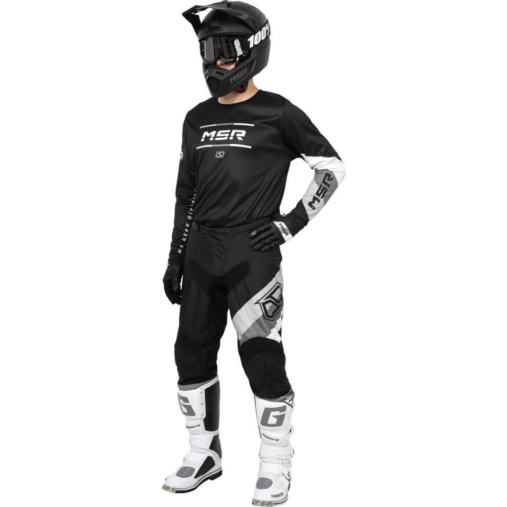 Guantes de Motocross MSR Axxis Medianos Negros para Unisex