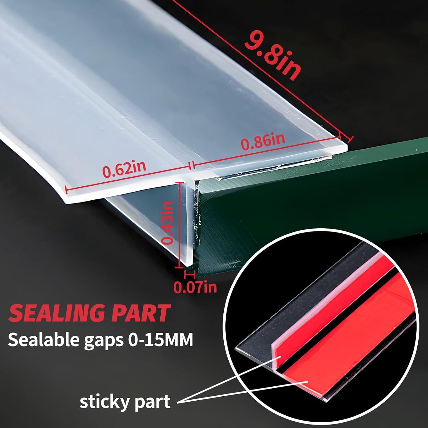 Sello de Puerta T-Forma FUYITE 2.99 m Silicona Transparente