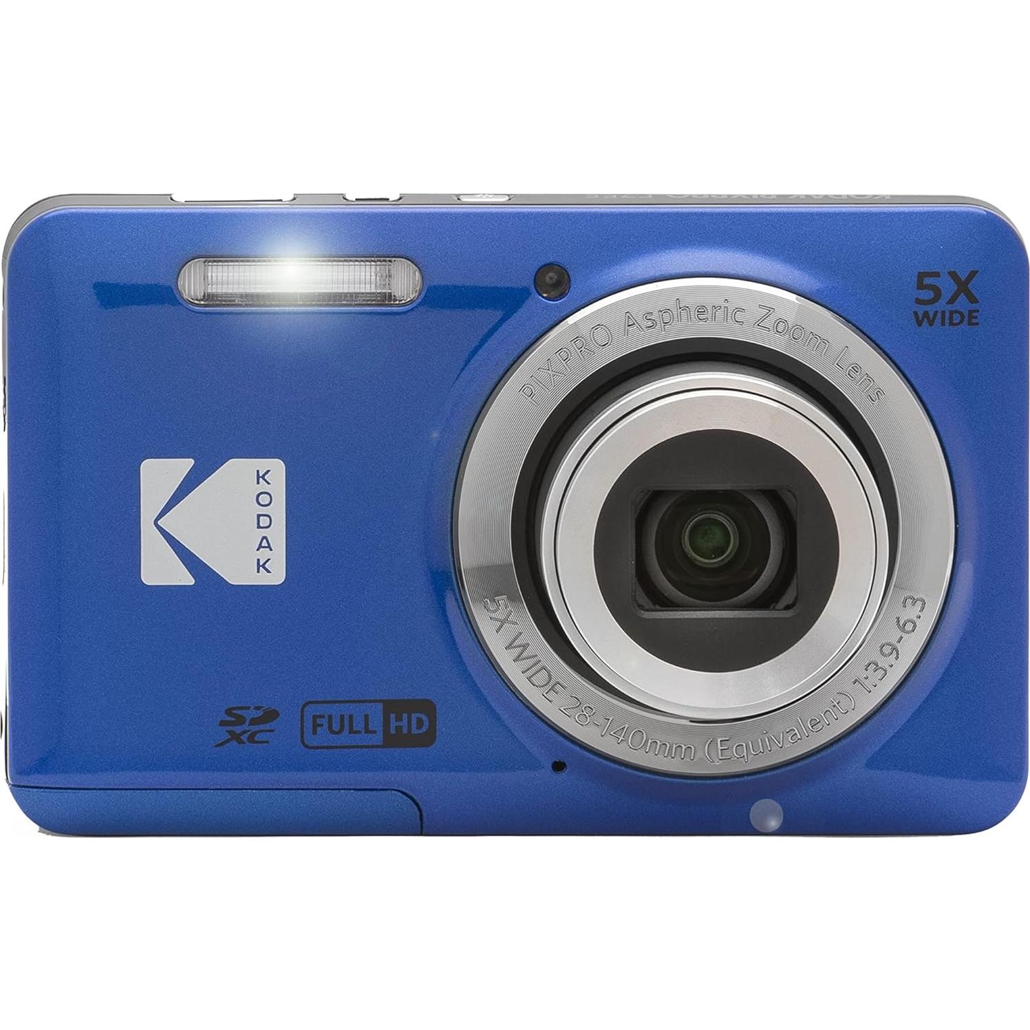 Cámara Digital Kodak PIXPRO FZ55 Azul + Accesorios Completo