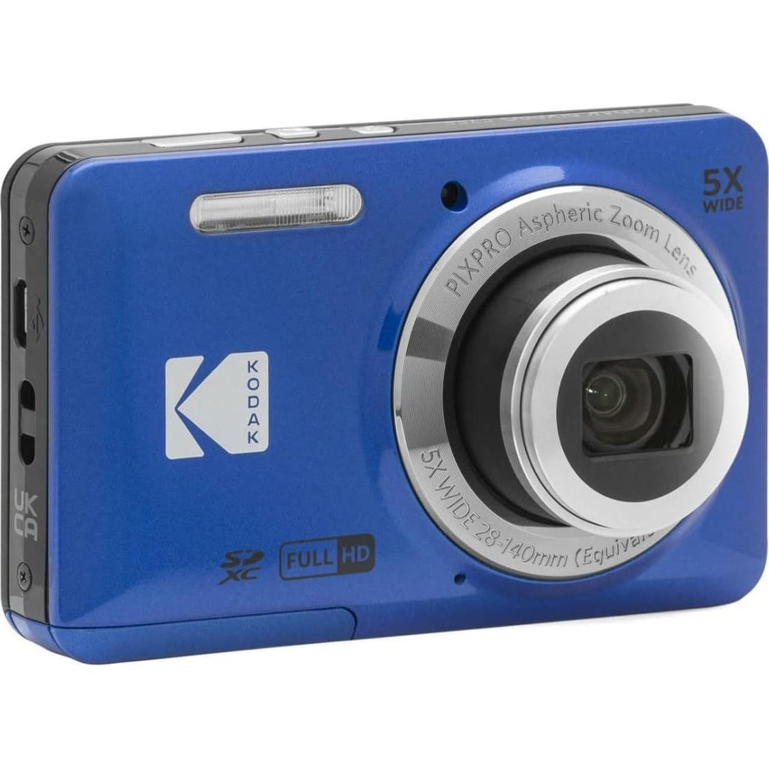 Cámara Digital Kodak PIXPRO FZ55 Azul + Funda + 32GB + Lector