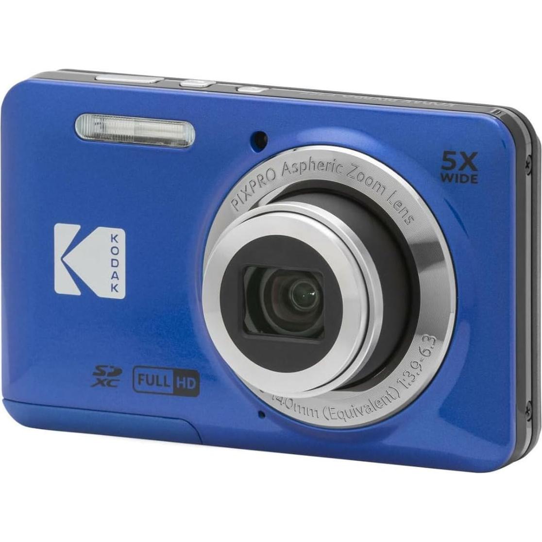 Cámara Digital Kodak PIXPRO FZ55 Azul + Funda + 32GB + Lector