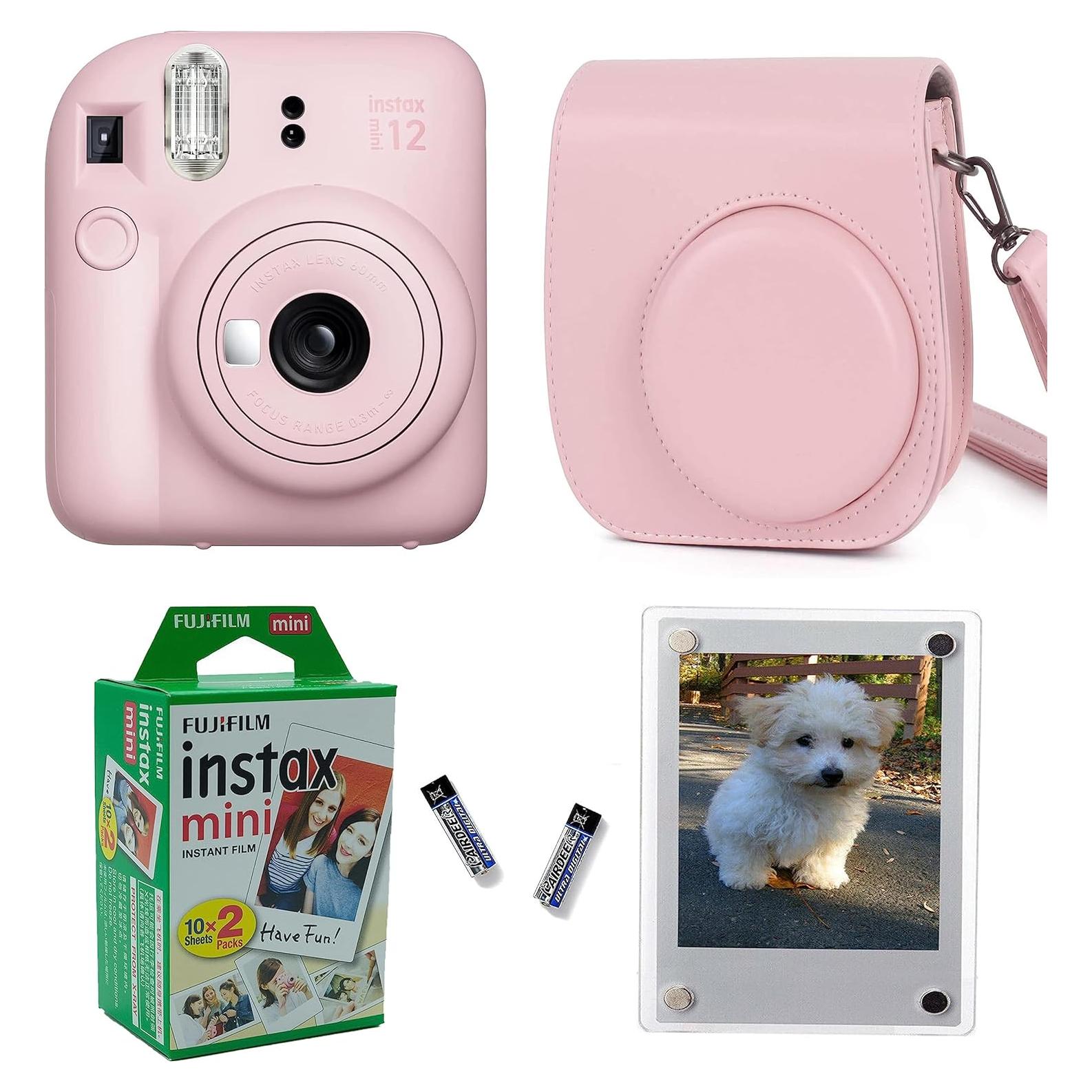 Cámara Instantánea Fujifilm Instax Mini 12 Rosa + Funda y Marcos