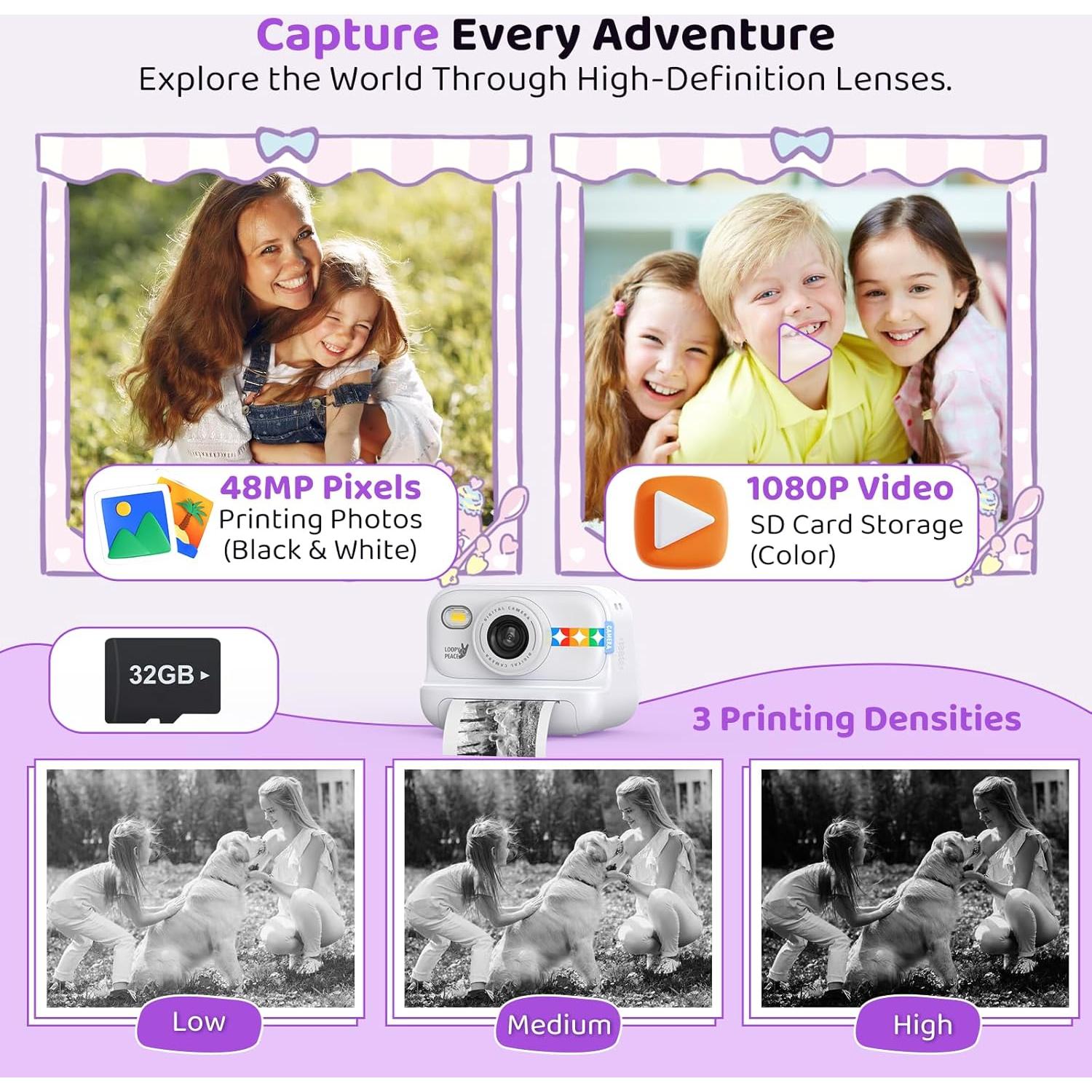 Cámara Instantánea para Niños Orantronx FBA-Instant 48MP 1080P