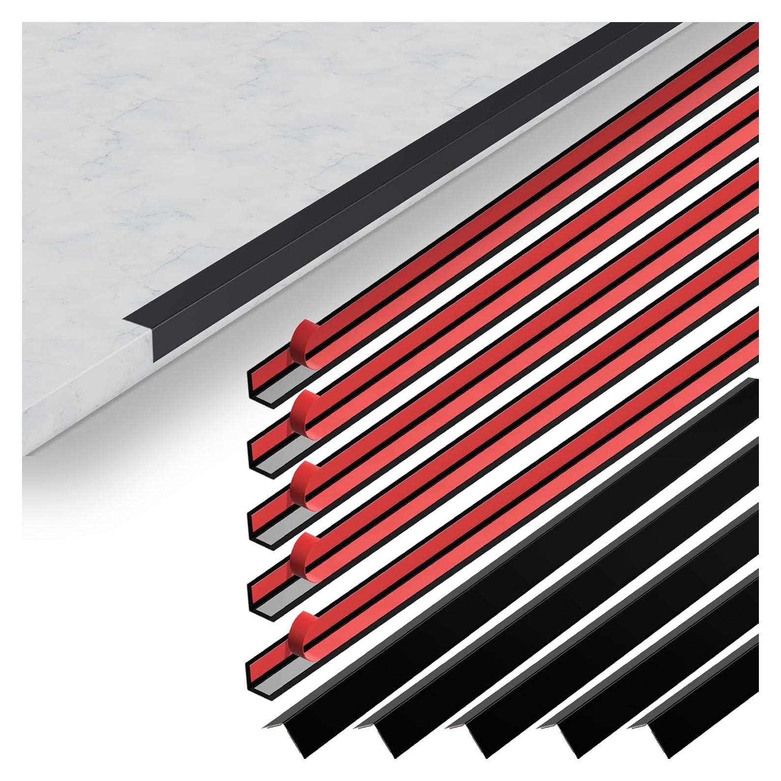 10 Piezas Protectores de Esquinas de Aluminio Negro 121.9 cm