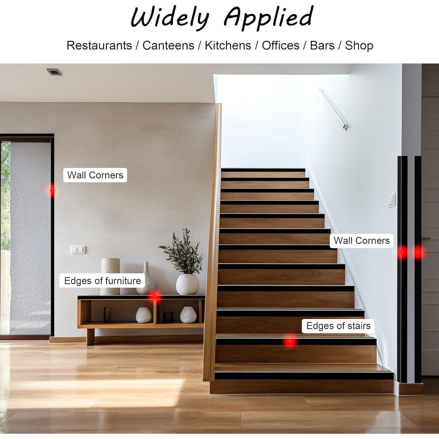 10 Piezas Protectores de Esquinas de Aluminio Negro 121.9 cm