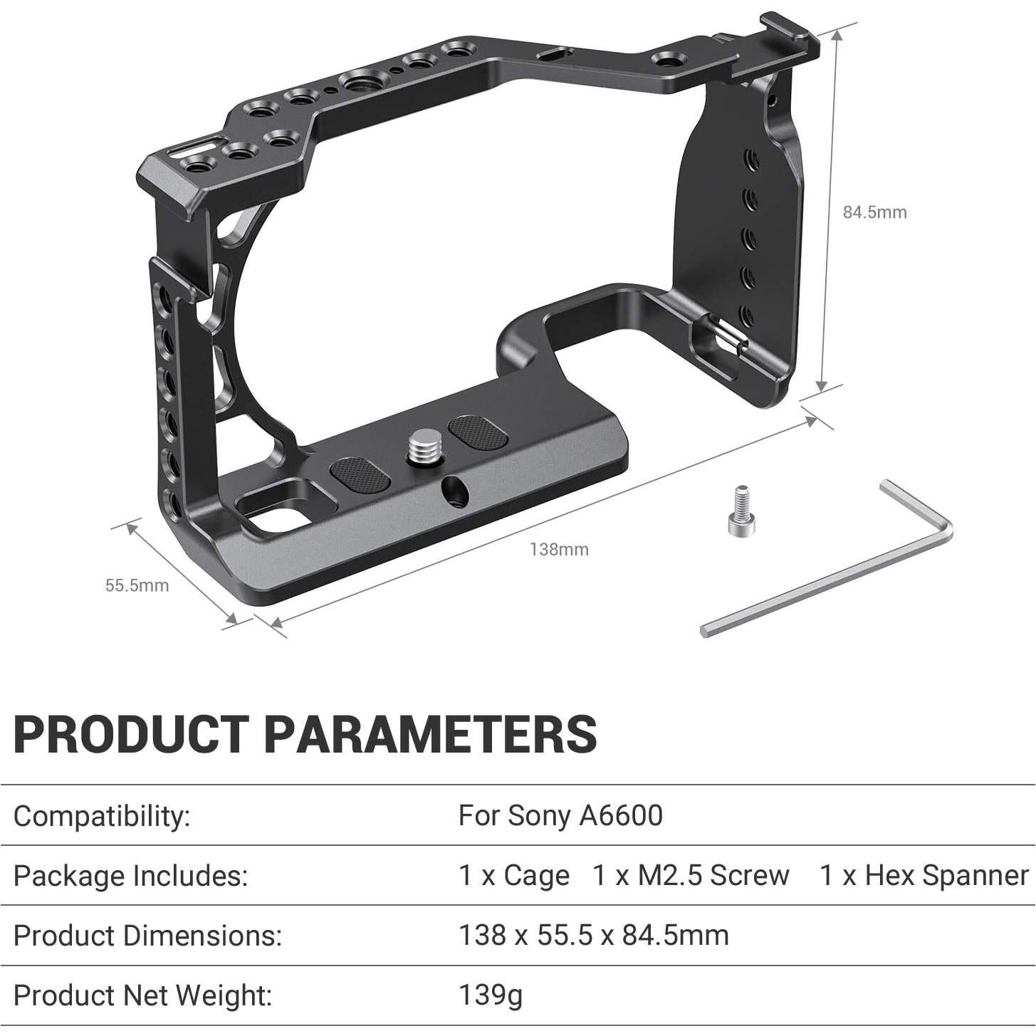 Cage SmallRig para Cámara Sony A6600 - Protección y Montaje