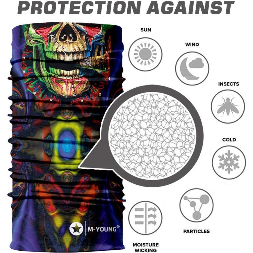 Máscara Facial Calavera Gaiter Cuello 100% Poliéster