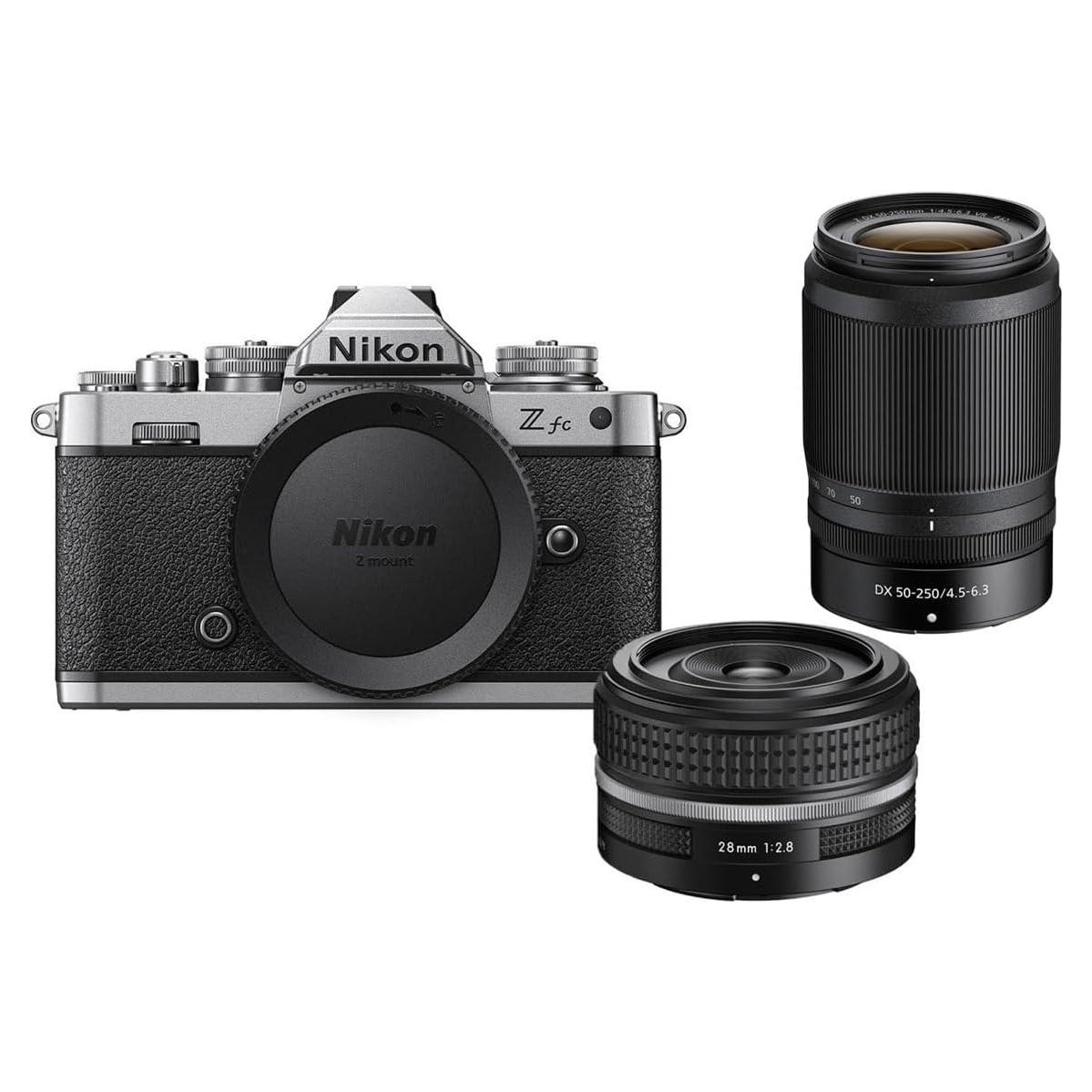 Cámara sin Espejo Nikon Z fc DX con Lentes NIKKOR Z 28mm y 50-250mm