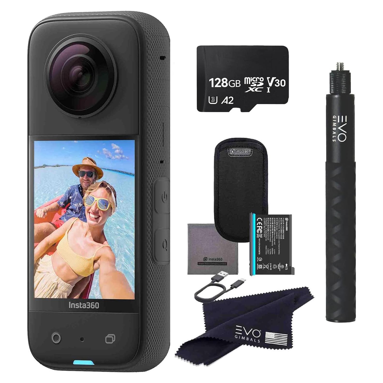 Cámara de Acción 360 Insta360 X3 48MP 5.7K con Palo de Selfie 128GB