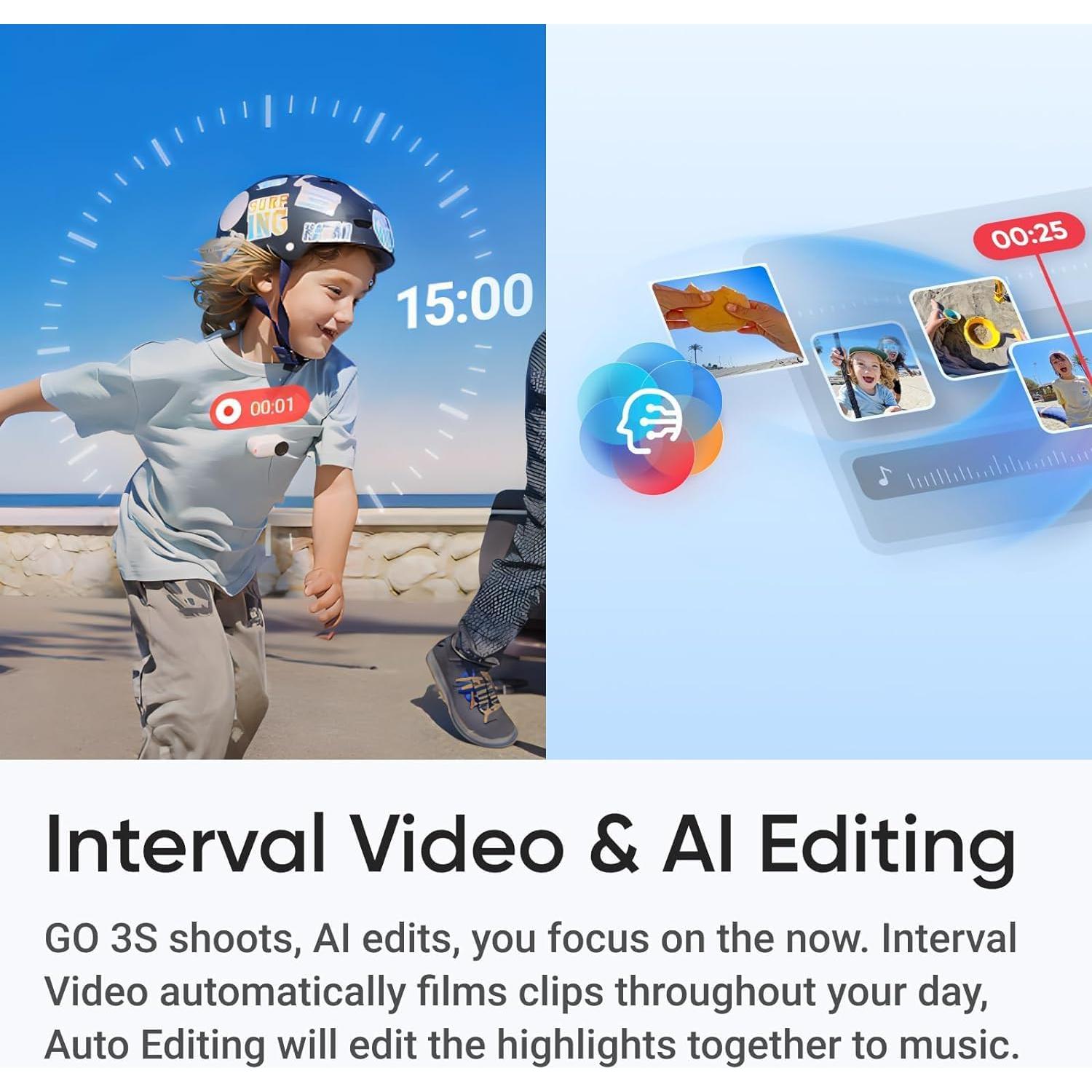 Cámara de Acción Insta360 GO 3S Negra 64GB Video 4K Portátil