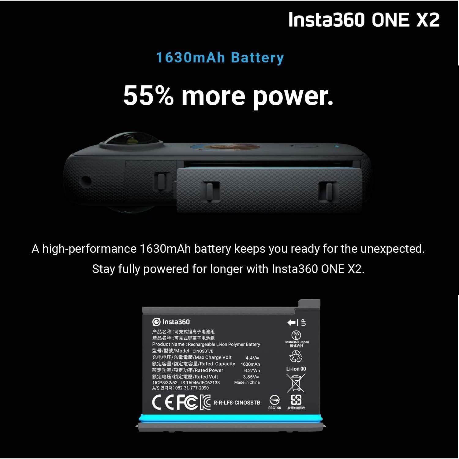 Cámara 360 Insta360 ONE X2 - 5.7K, Estabilización, 128GB