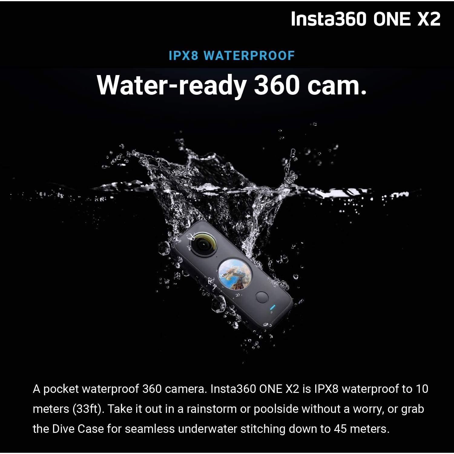 Cámara 360 Insta360 ONE X2 - 5.7K, Estabilización, 128GB