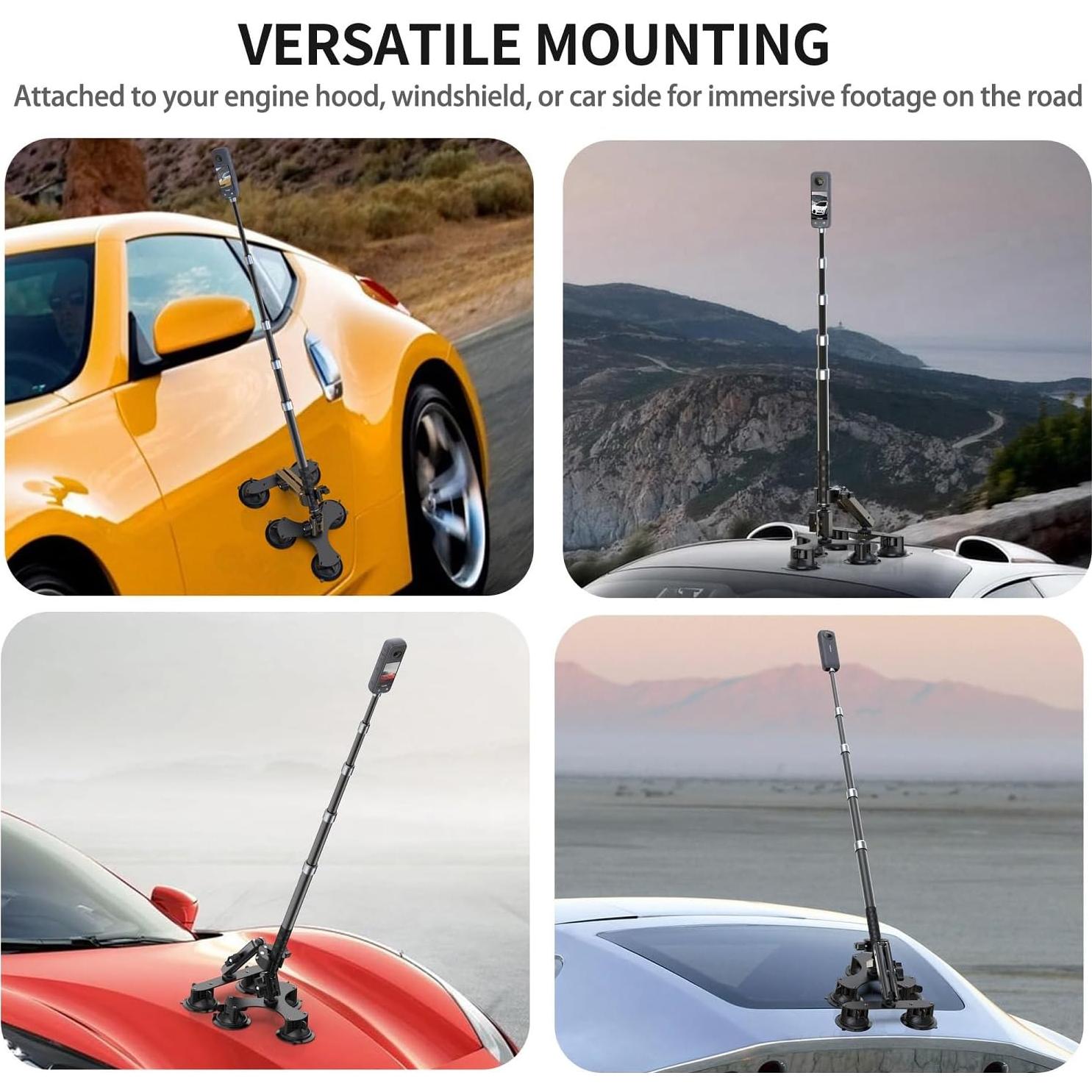 Soporte de Succión TsOnaRegion para Insta360 y GoPro Max - 150 cm