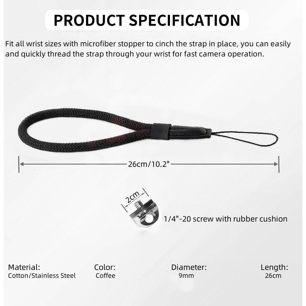 Correa de Muñeca para Cámara Keabroir CHS-M005UNICOF Algodón Café