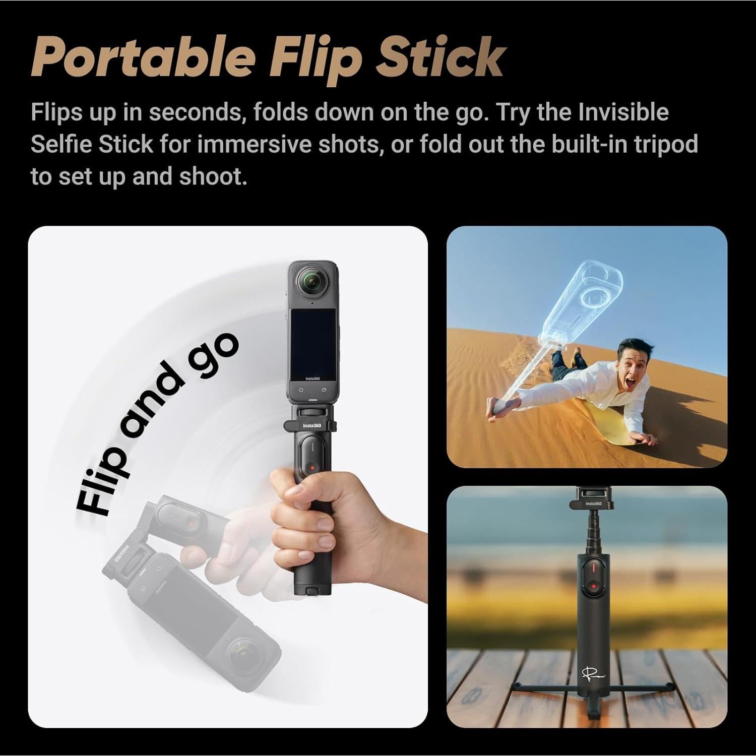 X4 Peter McKinnon - Waterproof 8K 360 Action Camera, 4K Wide-Angle Video, Invisible Selfie Stick Effect, Removable Lens Guards, 135 Min Battery Life, AI Editing, Stabilization