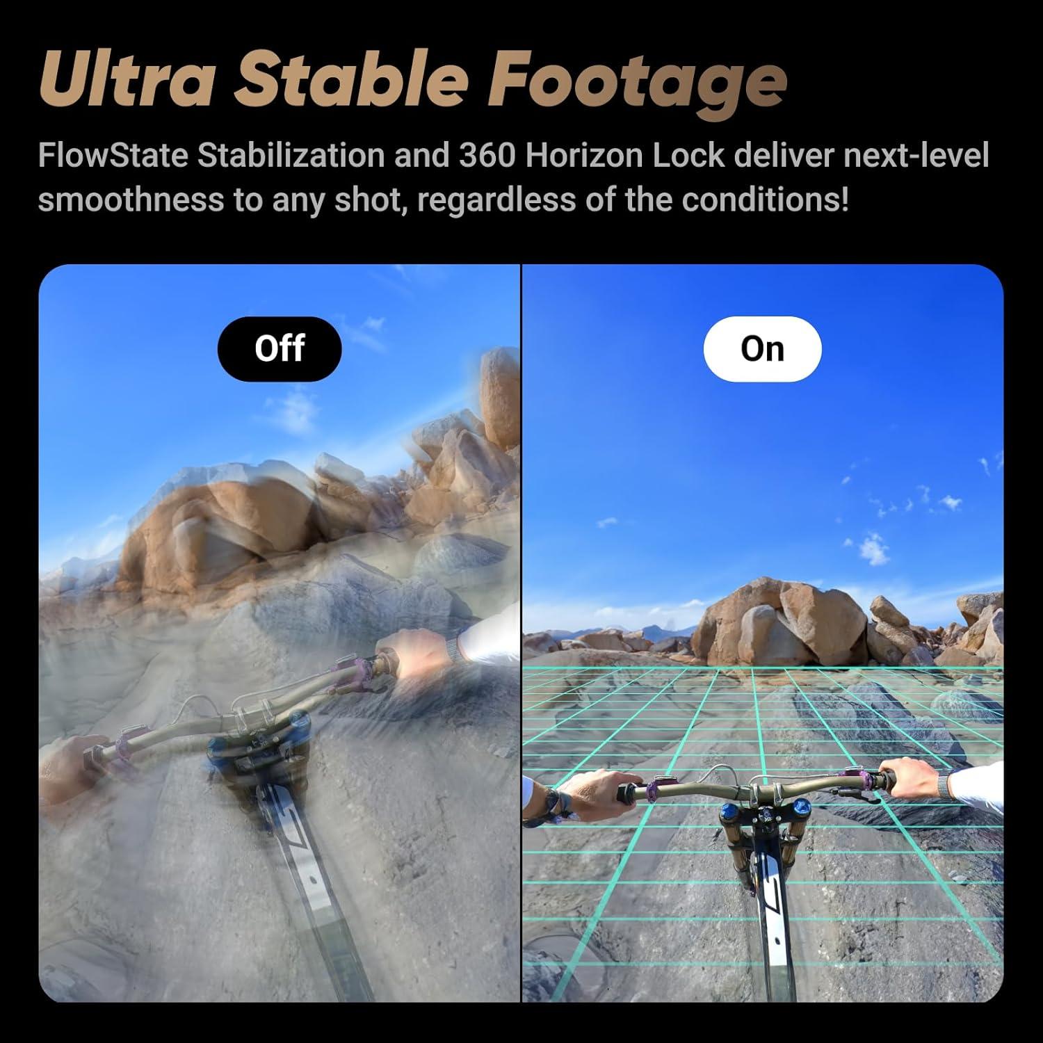 X4 Peter McKinnon - Waterproof 8K 360 Action Camera, 4K Wide-Angle Video, Invisible Selfie Stick Effect, Removable Lens Guards, 135 Min Battery Life, AI Editing, Stabilization