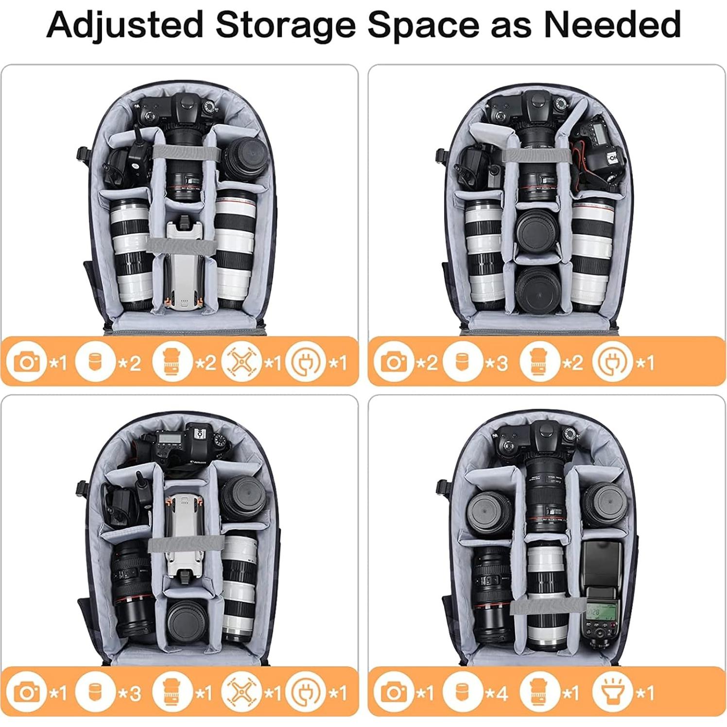 Mochila para cámara MOSISO impermeable con soporte para trípode