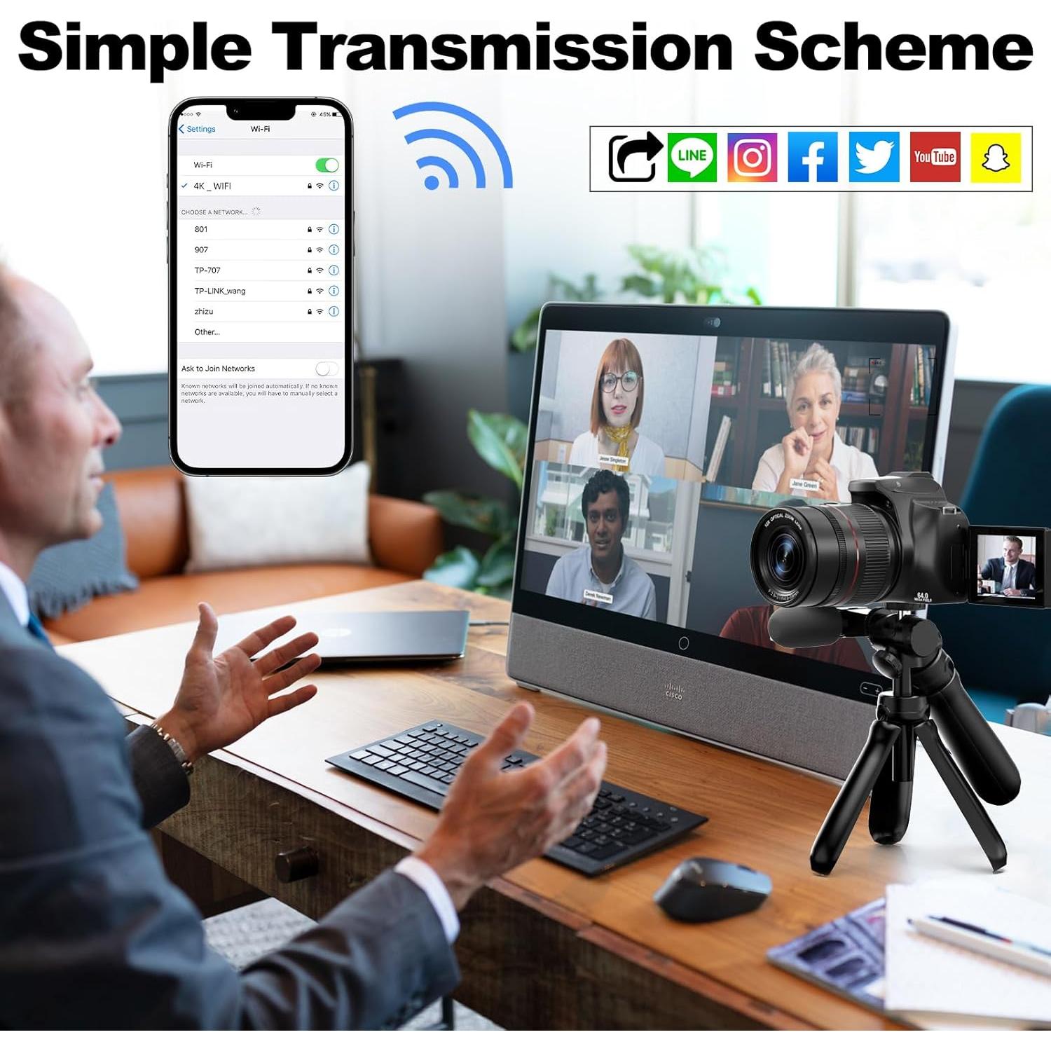 Cámara Digital Monitech G700 64MP 12x Zoom Óptico 4K